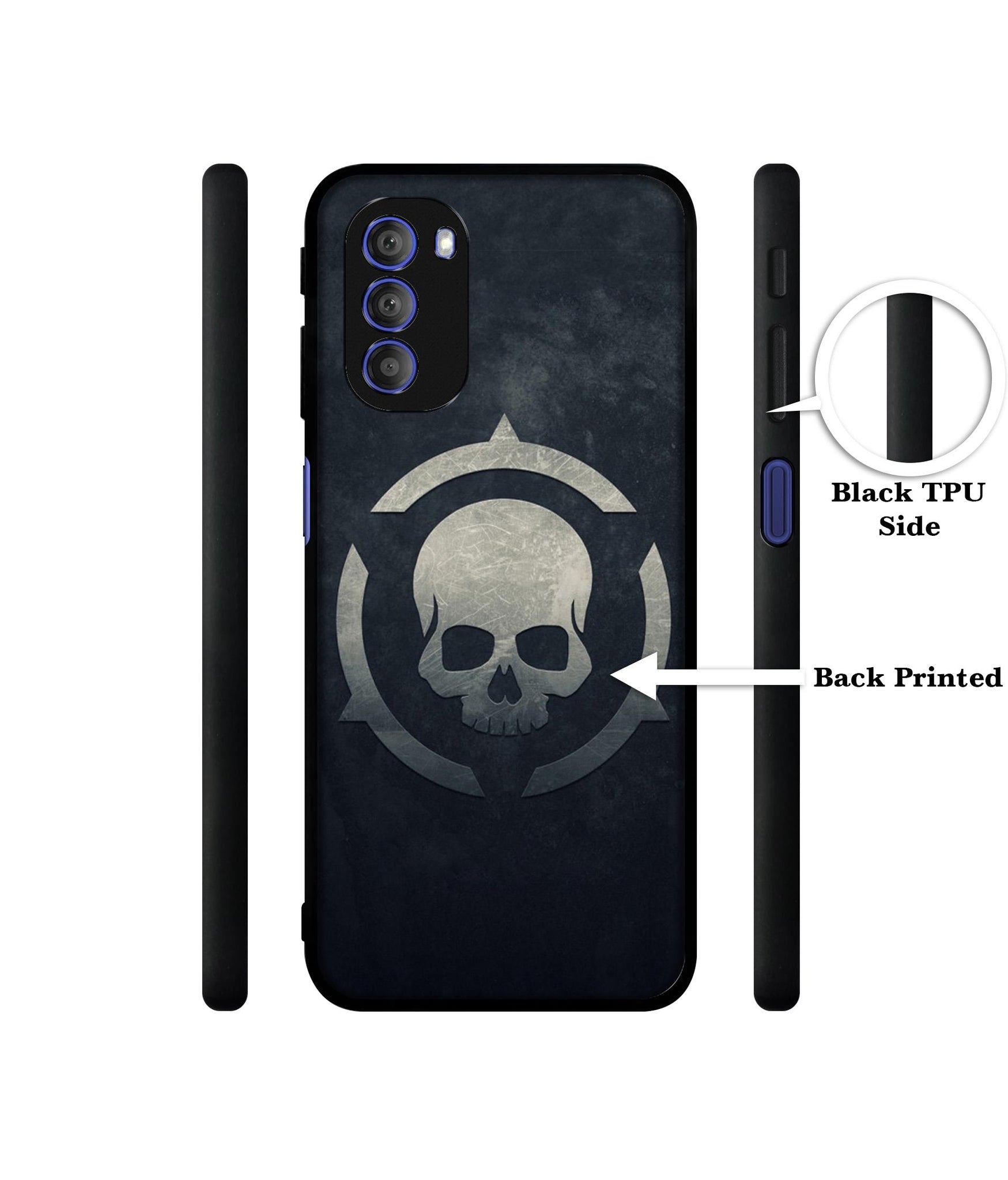 Skull Pattern Print Designer 2D Printed Back Case Cover for Motorola Moto G51 5G