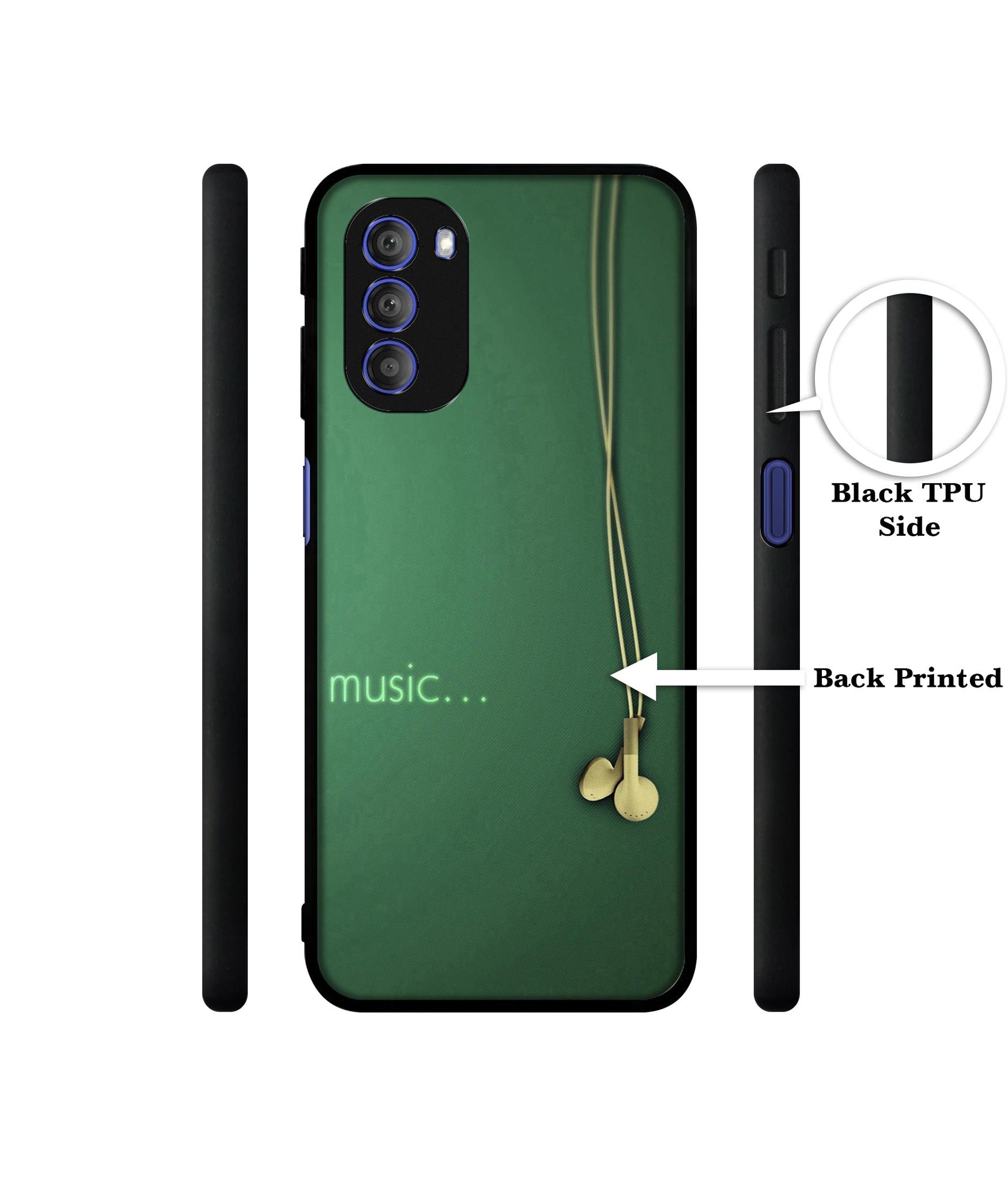 Headphone Music Designer 2D Printed Back Case Cover for Motorola Moto G51 5G