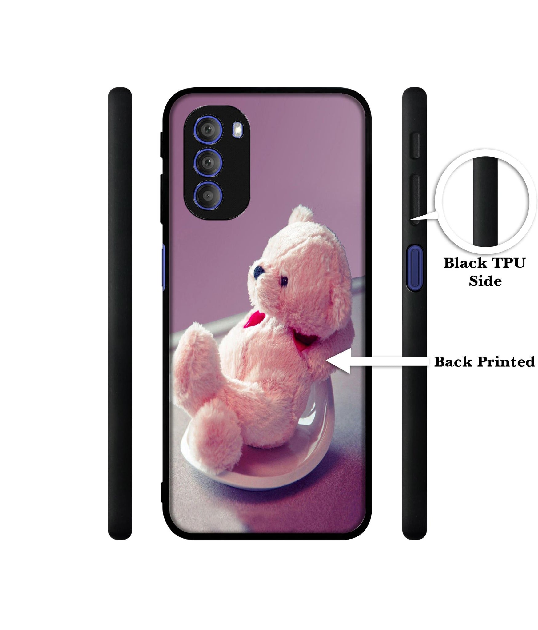 Cute Teddy Bear Designer 2D Printed Back Case Cover for Motorola Moto G51 5G