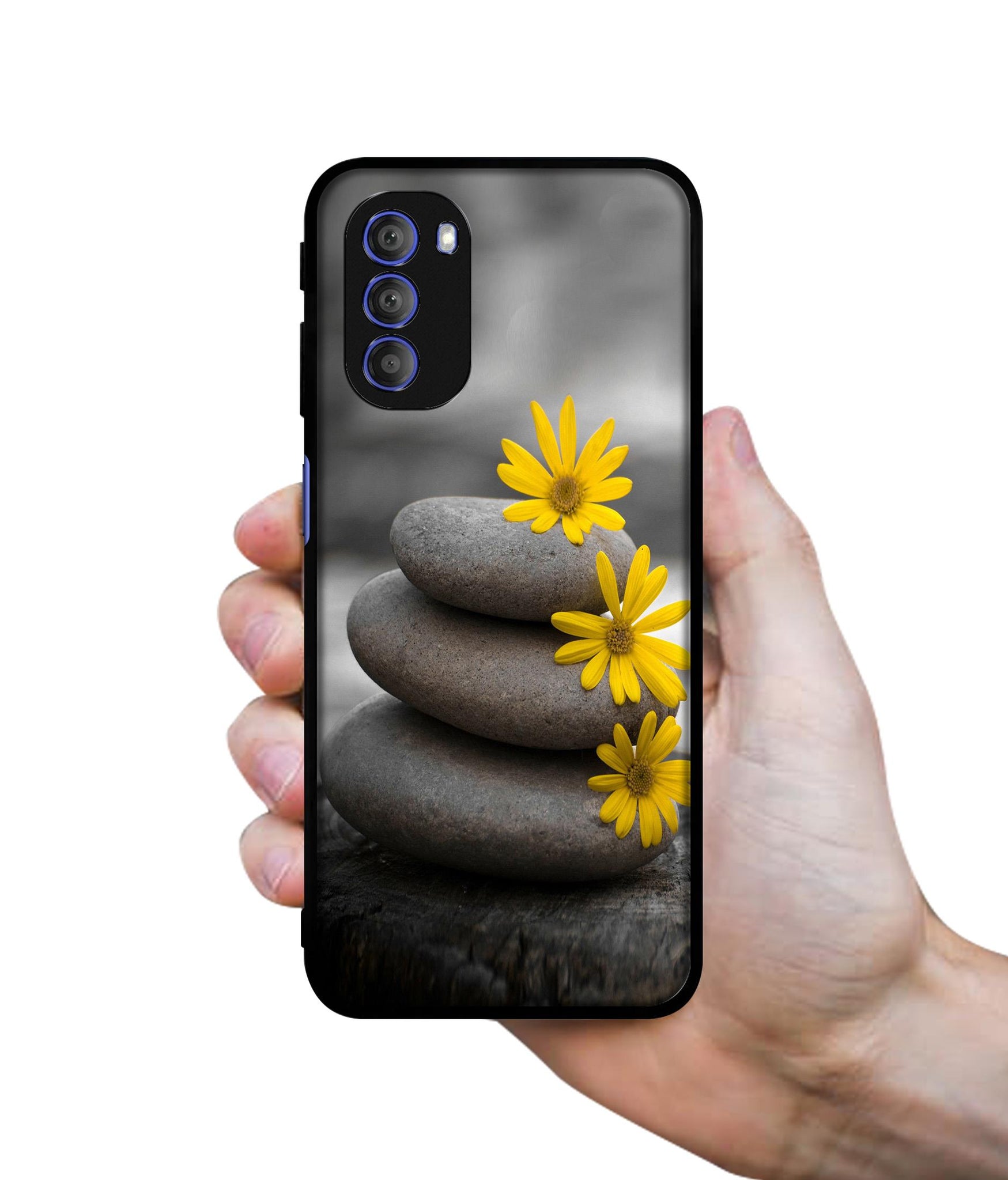 Stones And Flower Designer 2D Printed Back Case Cover for Motorola Moto G51 5G