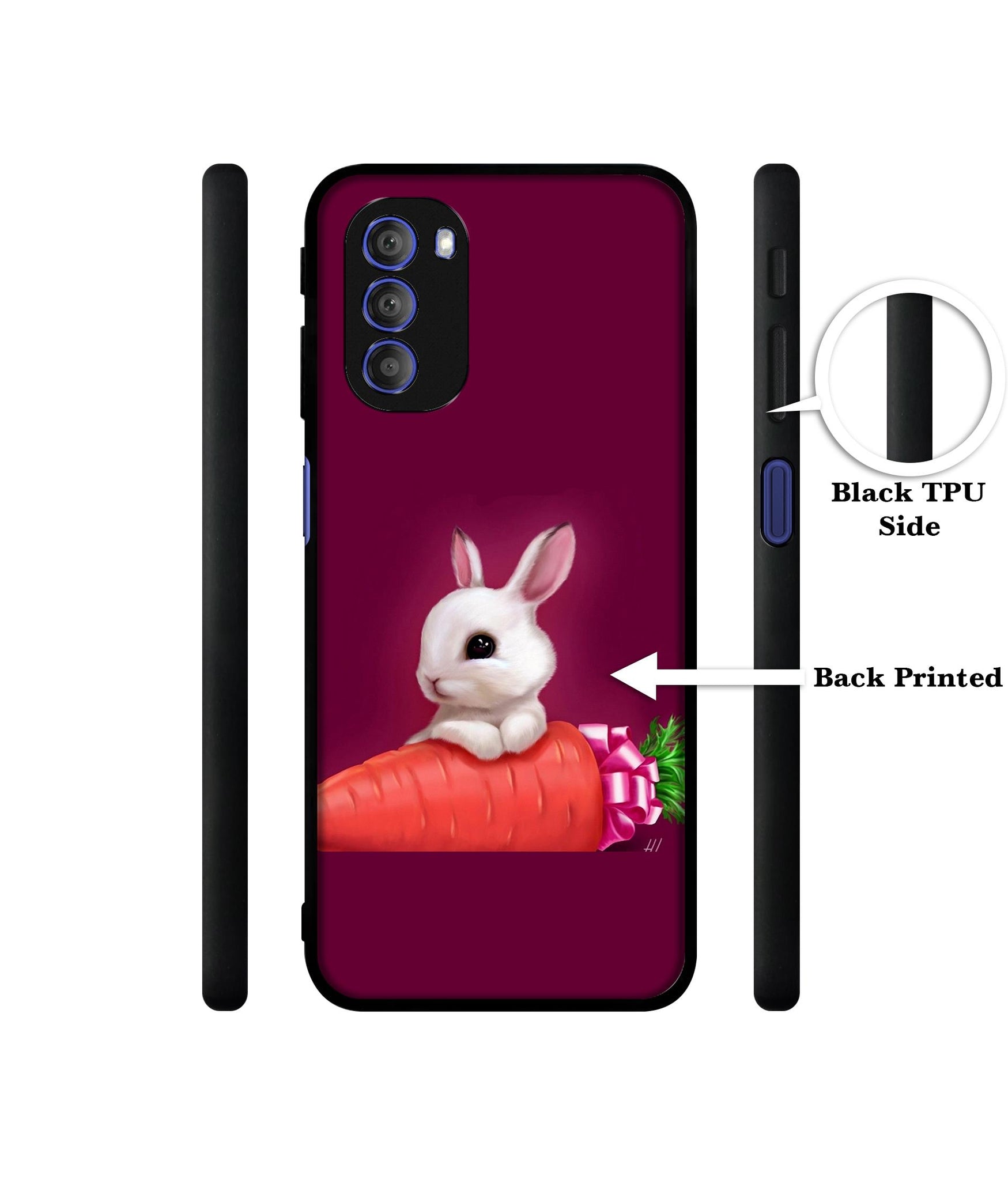 Bunny With Carrot Designer 2D Printed Back Case Cover for Motorola Moto G51 5G