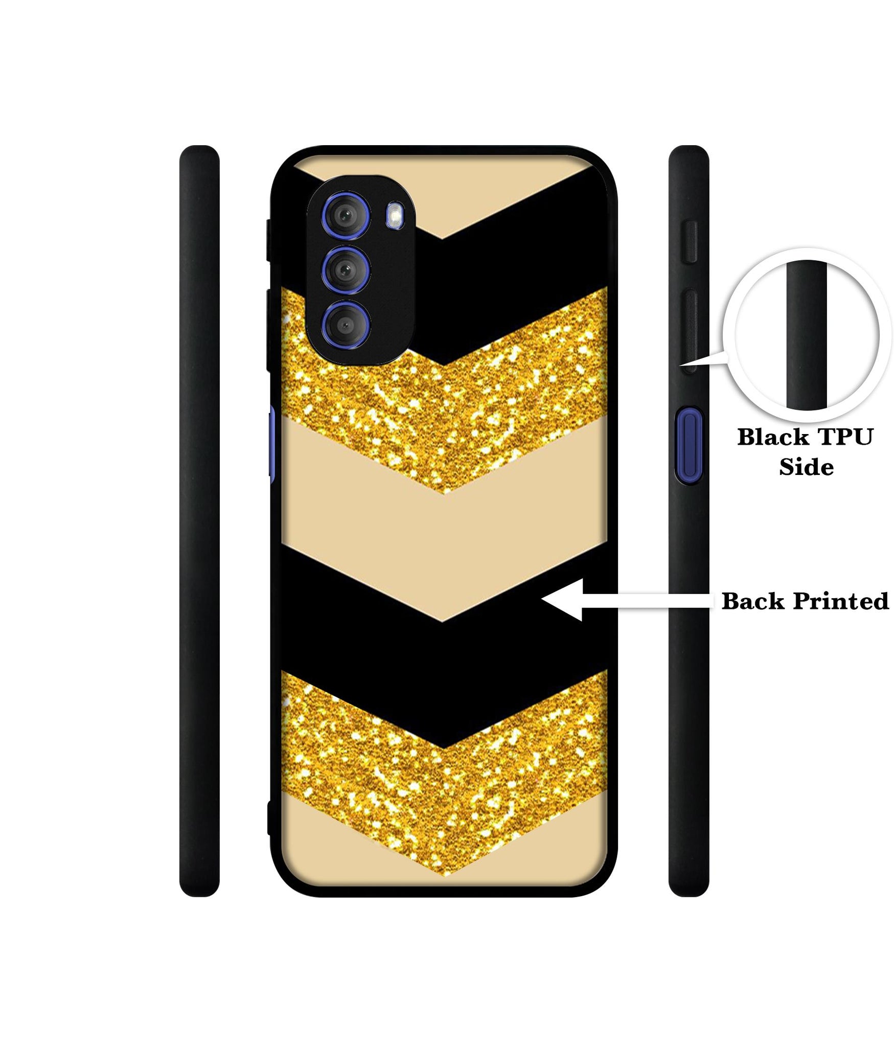 Black & Gold Designer 2D Printed Back Case Cover for Motorola Moto G51 5G