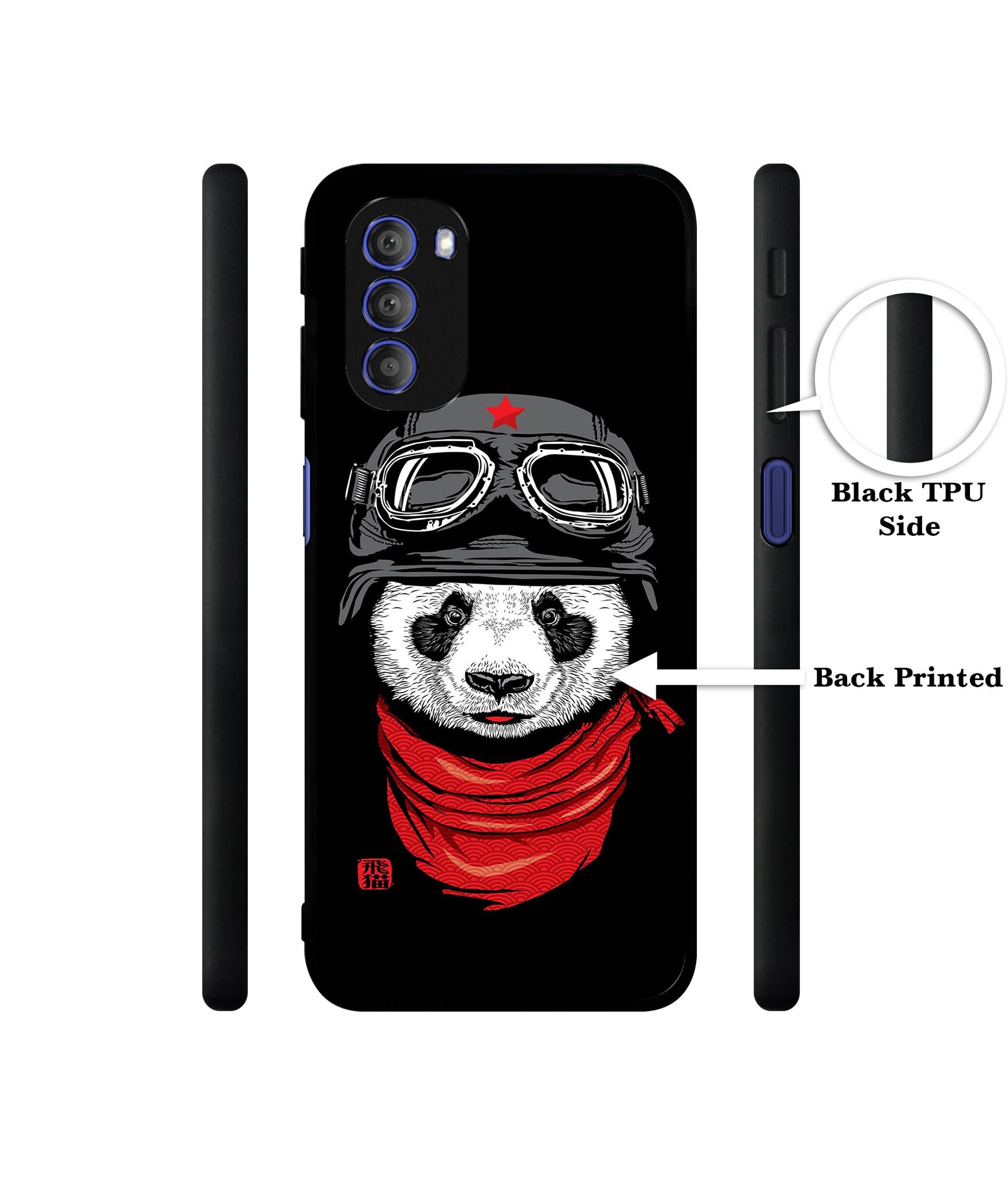 Biker Panda Designer 2D Printed Back Case Cover for Motorola Moto G51 5G