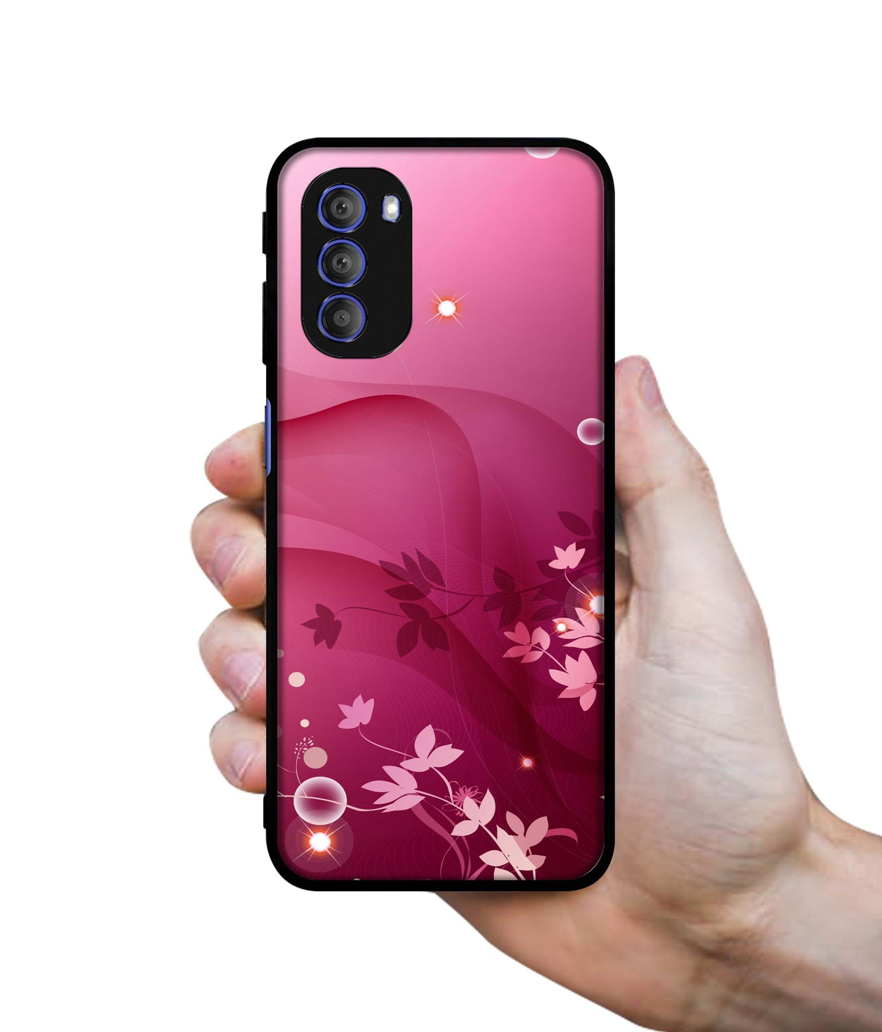 Pink Abstract Designer 2D Printed Back Case Cover for Motorola Moto G51 5G