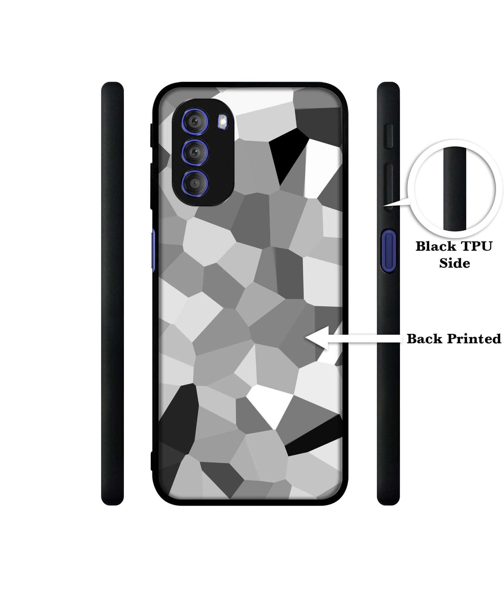 Black & White Mathematical Shape Designer 2D Printed Back Case Cover for Motorola Moto G51 5G