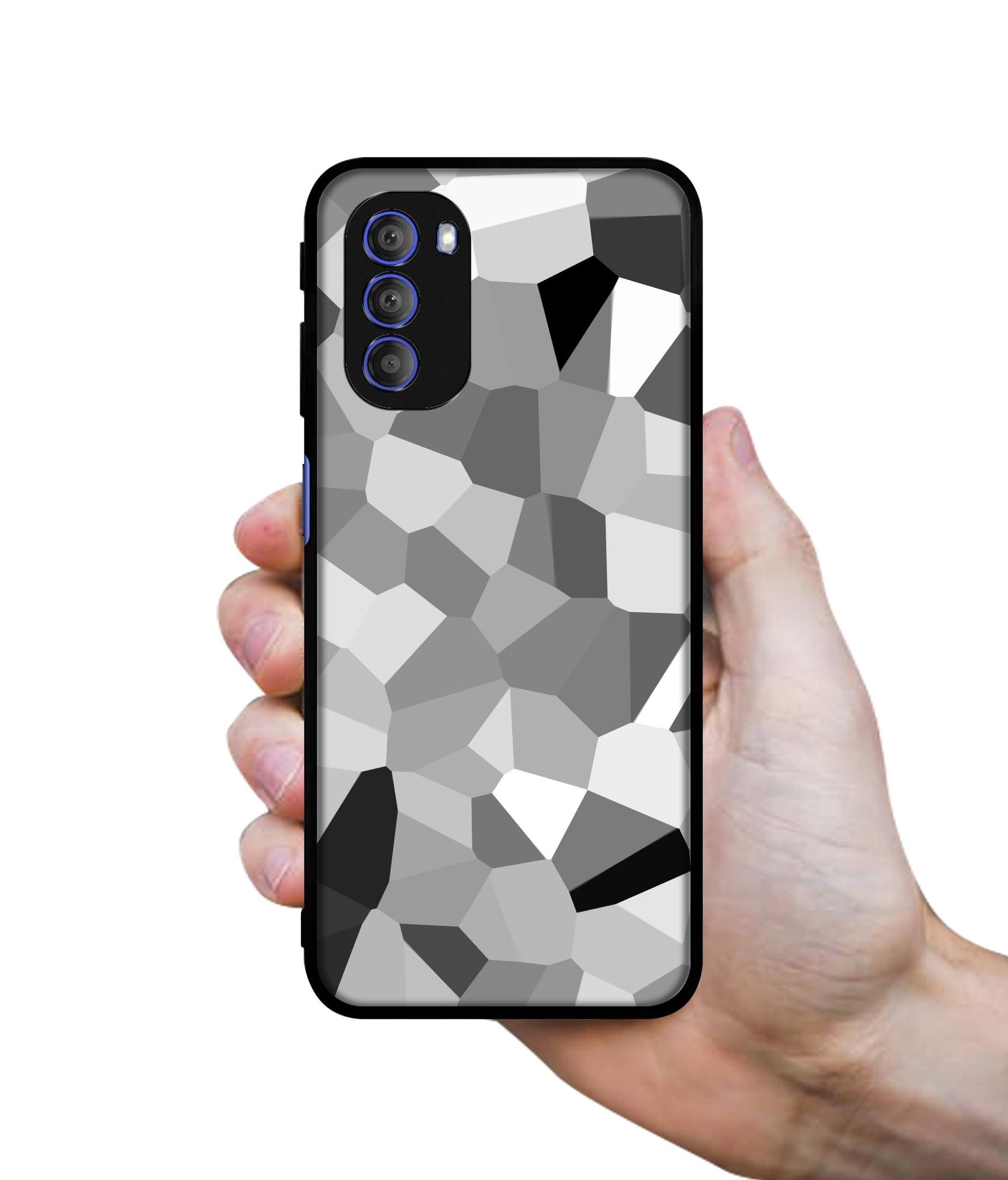 Black & White Mathematical Shape Designer 2D Printed Back Case Cover for Motorola Moto G51 5G