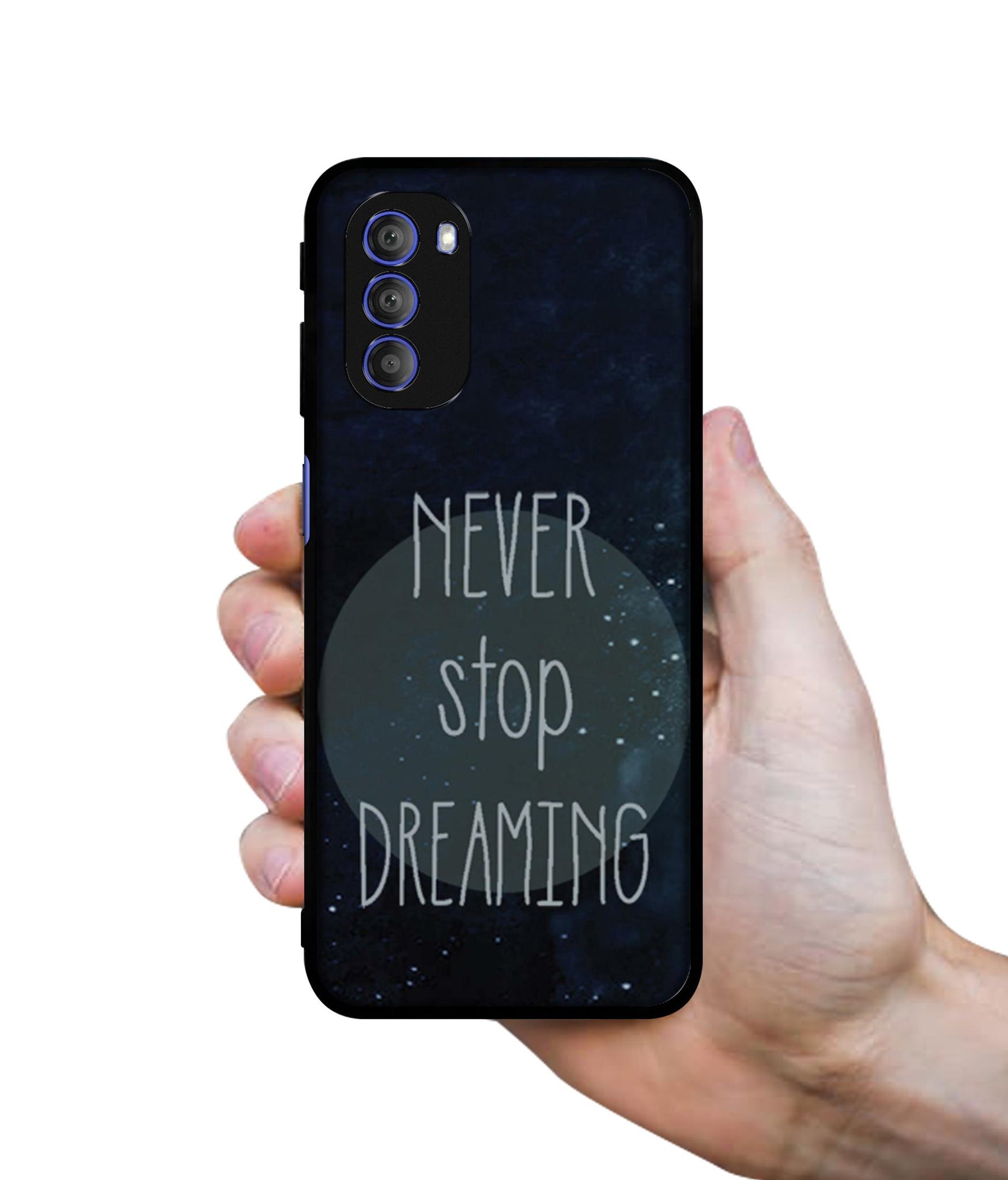 Never Stop Dreaming Designer 2D Printed Back Case Cover for Motorola Moto G51 5G