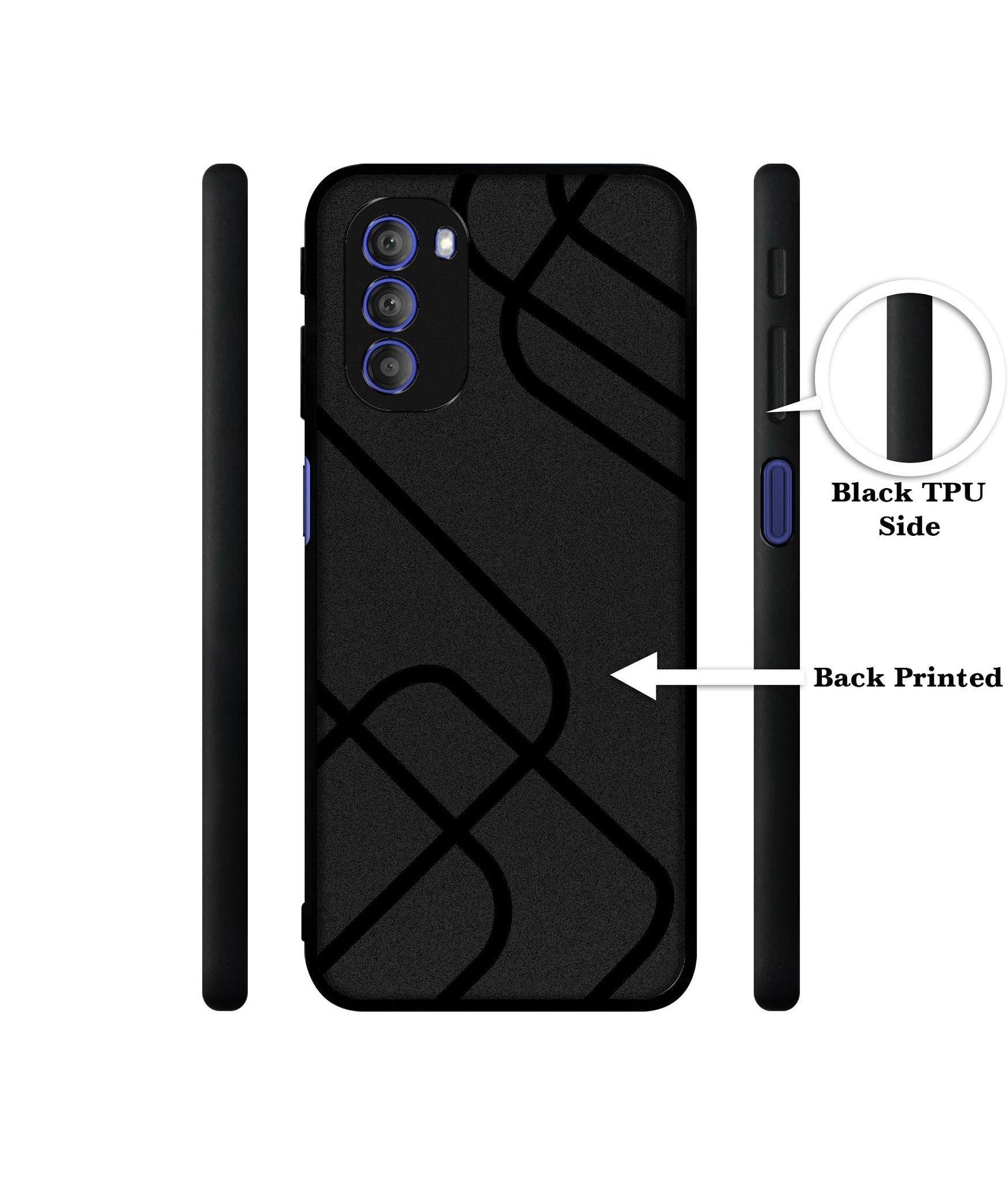 Zig-Zag Black Line Designer 2D Printed Back Case Cover for Motorola Moto G51 5G