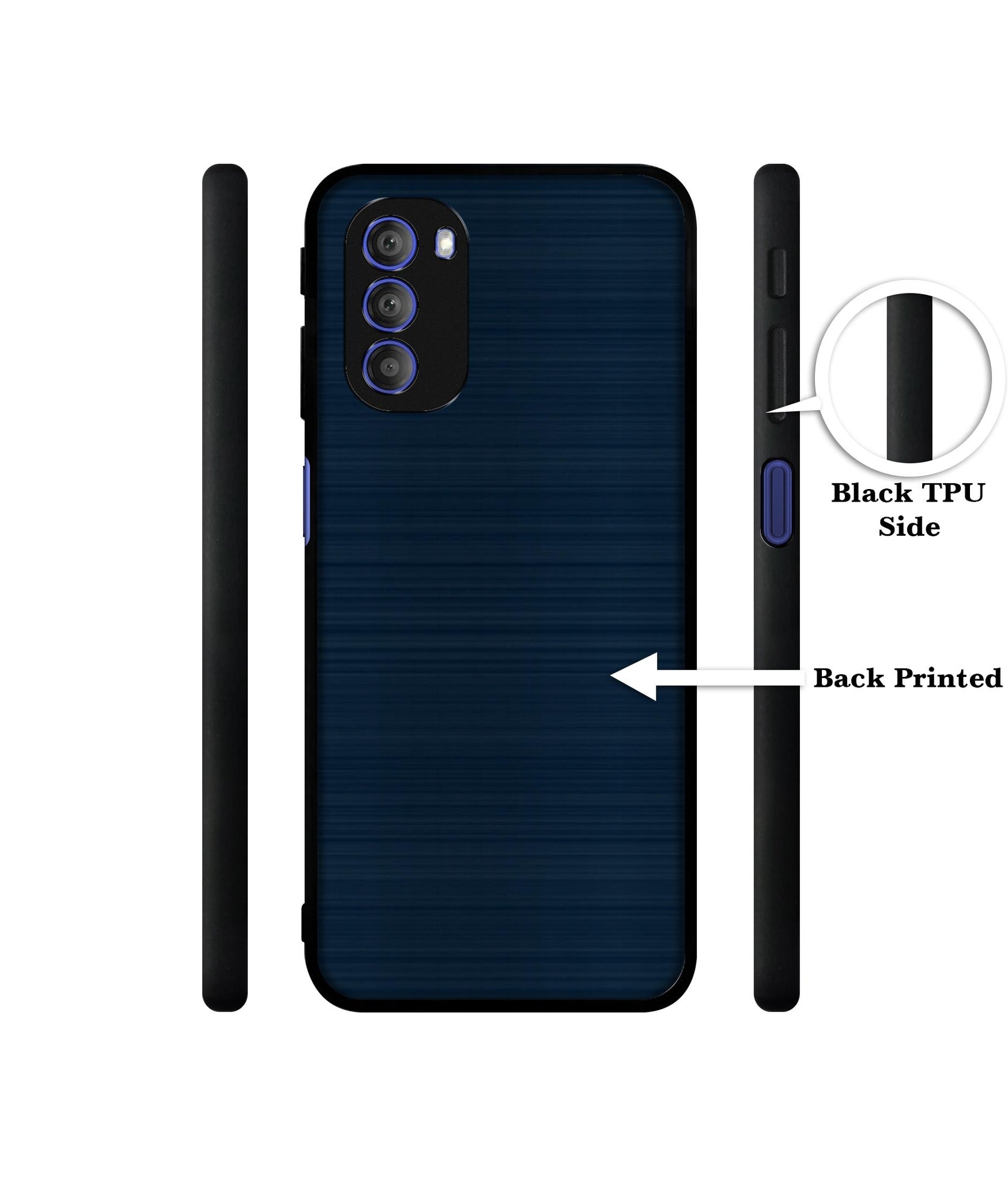 Blue Line Designer 2D Printed Back Case Cover for Motorola Moto G51 5G