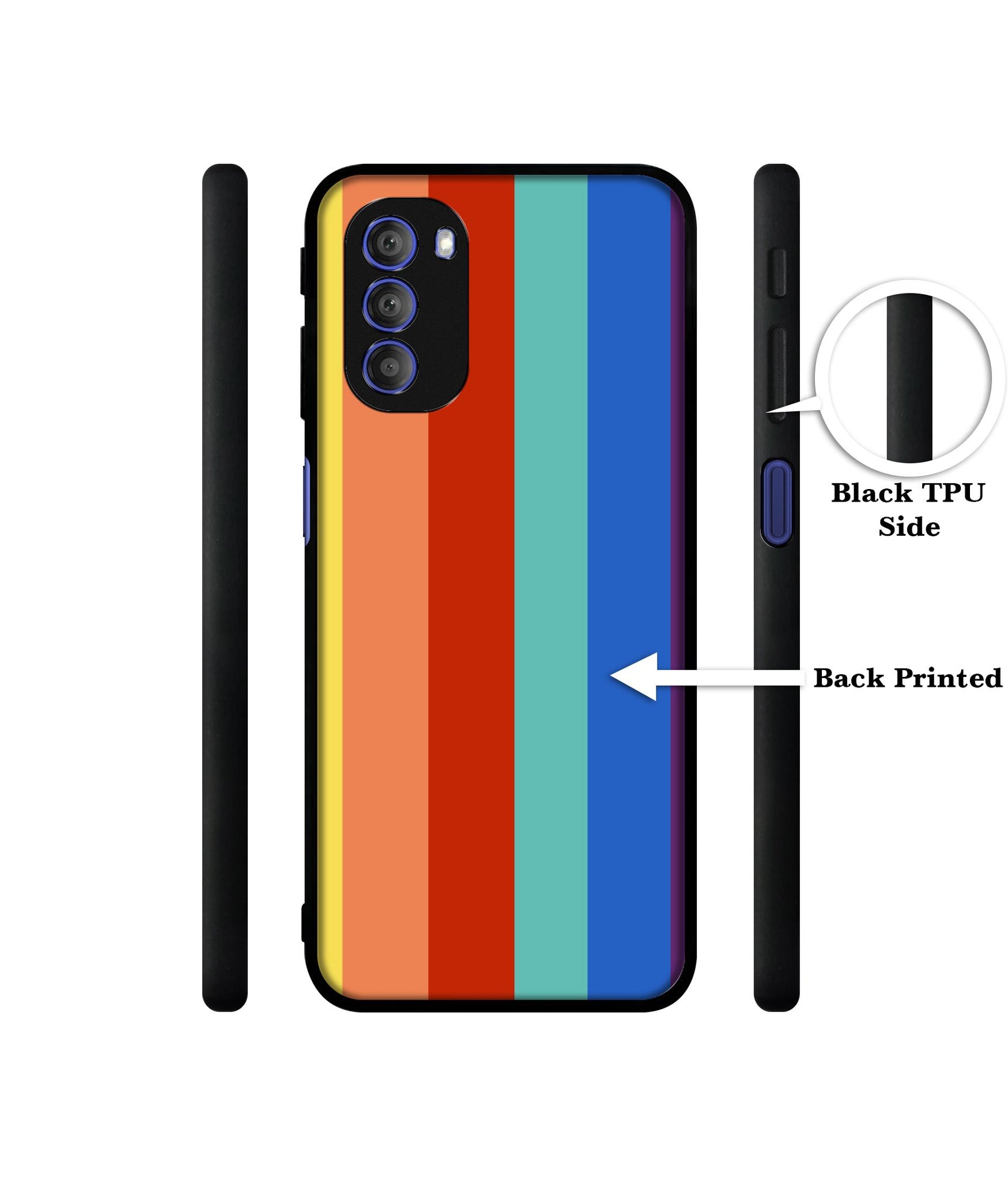 Rainbow Colors Designer 2D Printed Back Case Cover for Motorola Moto G51 5G