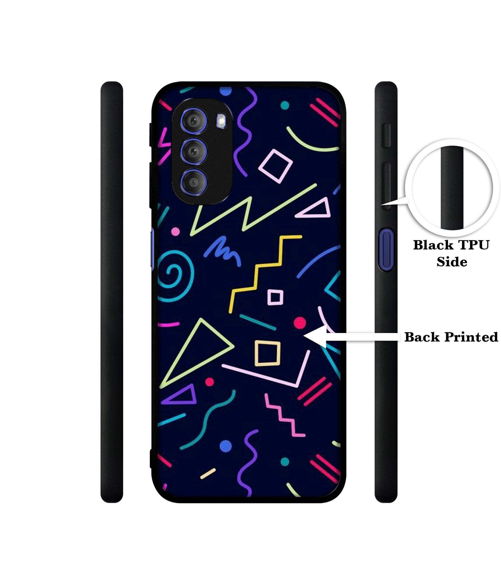 Retro Abstract Designer 2D Printed Back Case Cover for Motorola Moto G51 5G