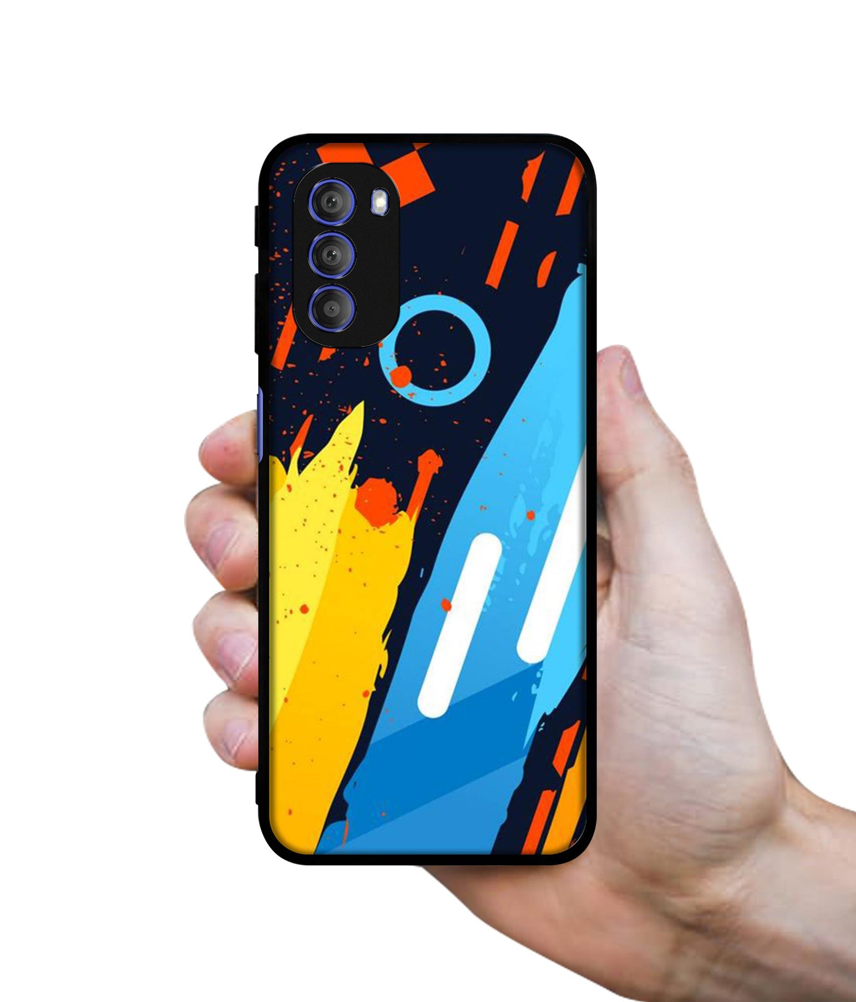 Abstract Stripes Geometric Figures Designer 2D Printed Back Case Cover for Motorola Moto G51 5G