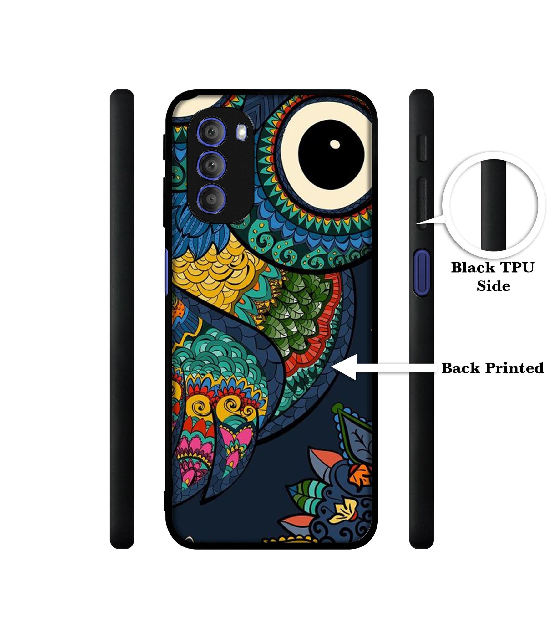 Owl Illustration Designer 2D Printed Back Case Cover for Motorola Moto G51 5G