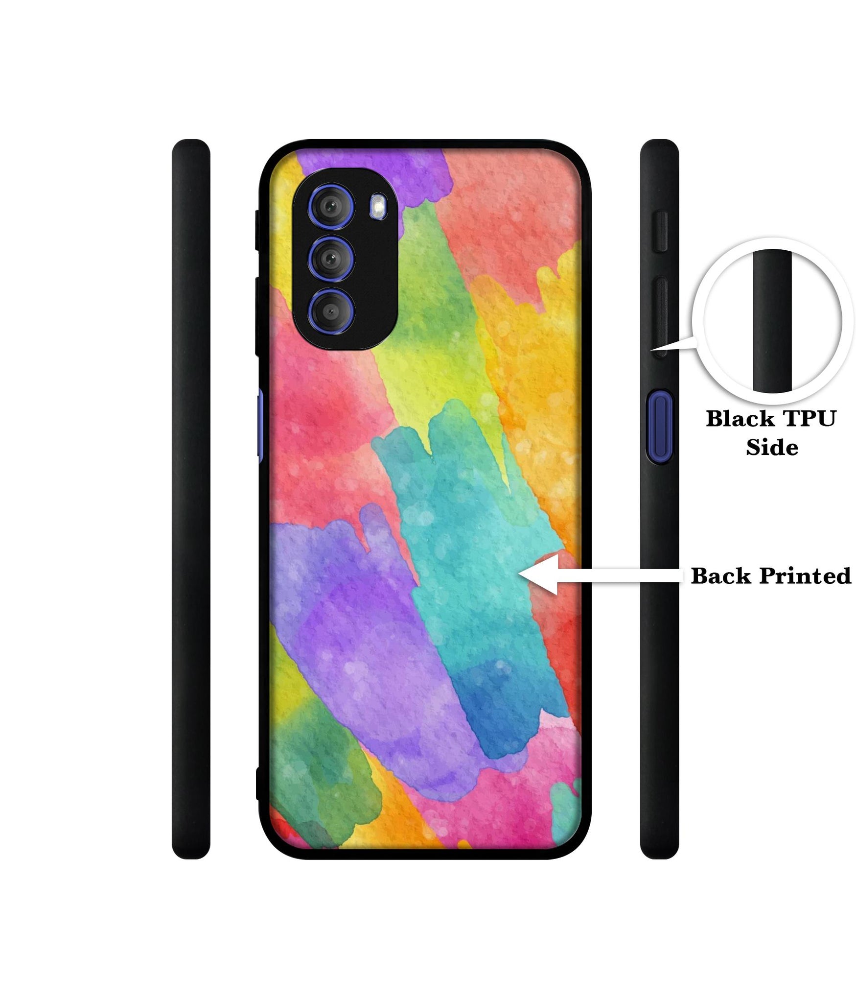 Water Paint Colorful Abstract Designer 2D Printed Back Case Cover for Motorola Moto G51 5G