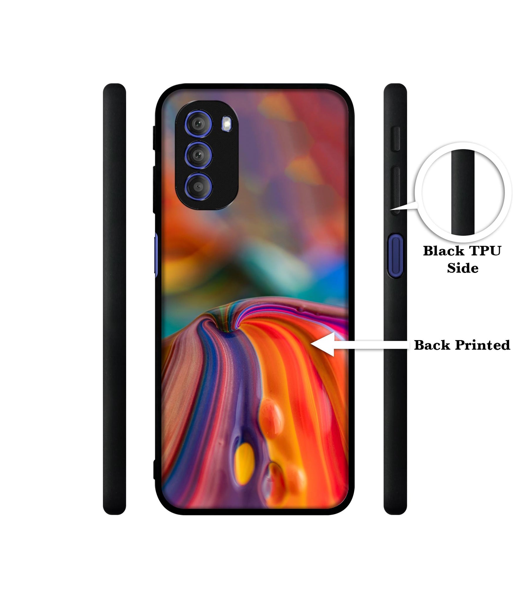 Rainbow Colors Designer 2D Printed Back Case Cover for Motorola Moto G51 5G