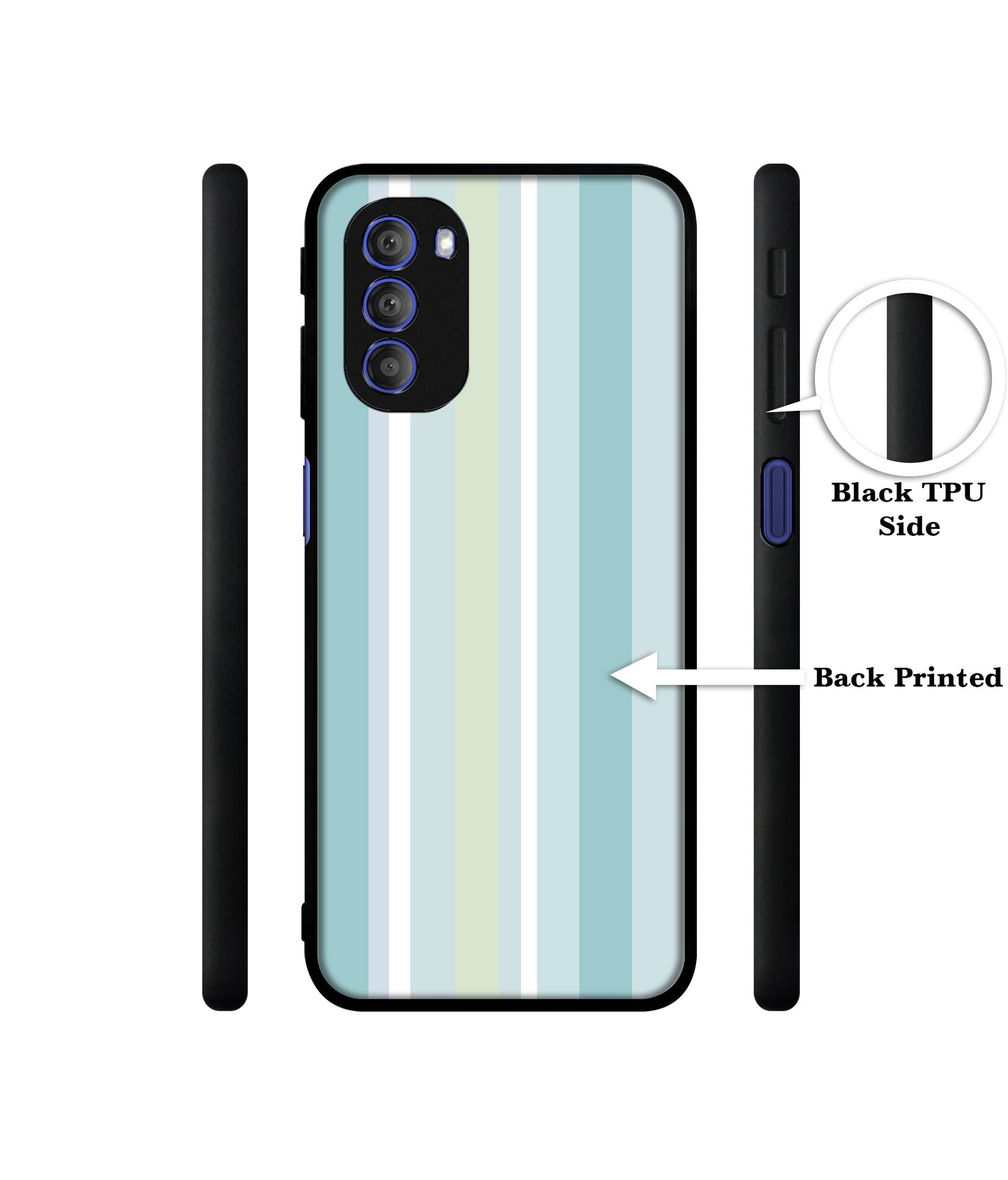 Light Green Stripes Designer 2D Printed Back Case Cover for Motorola Moto G51 5G