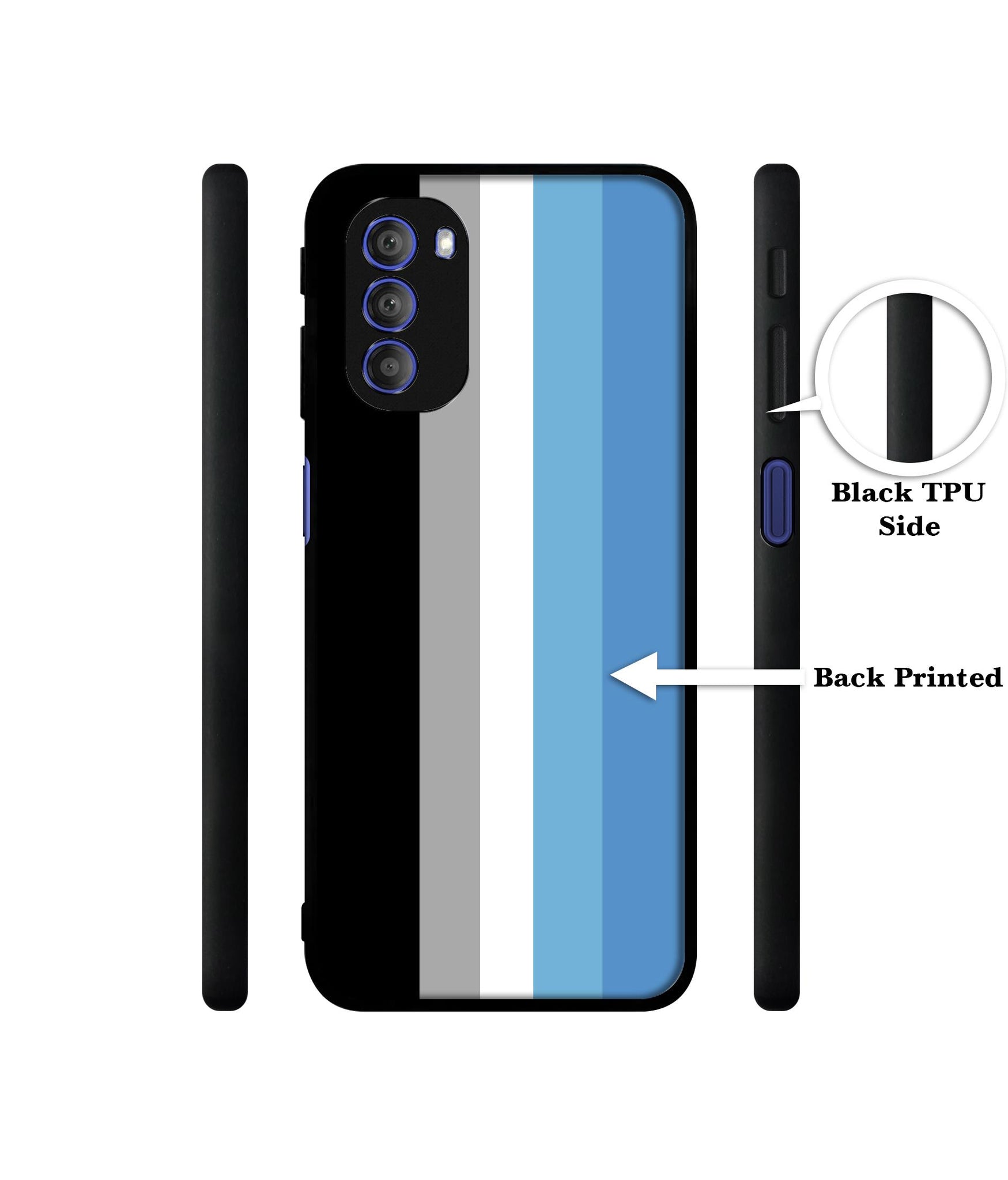 White and Blue Lines Designer 2D Printed Back Case Cover for Motorola Moto G51 5G