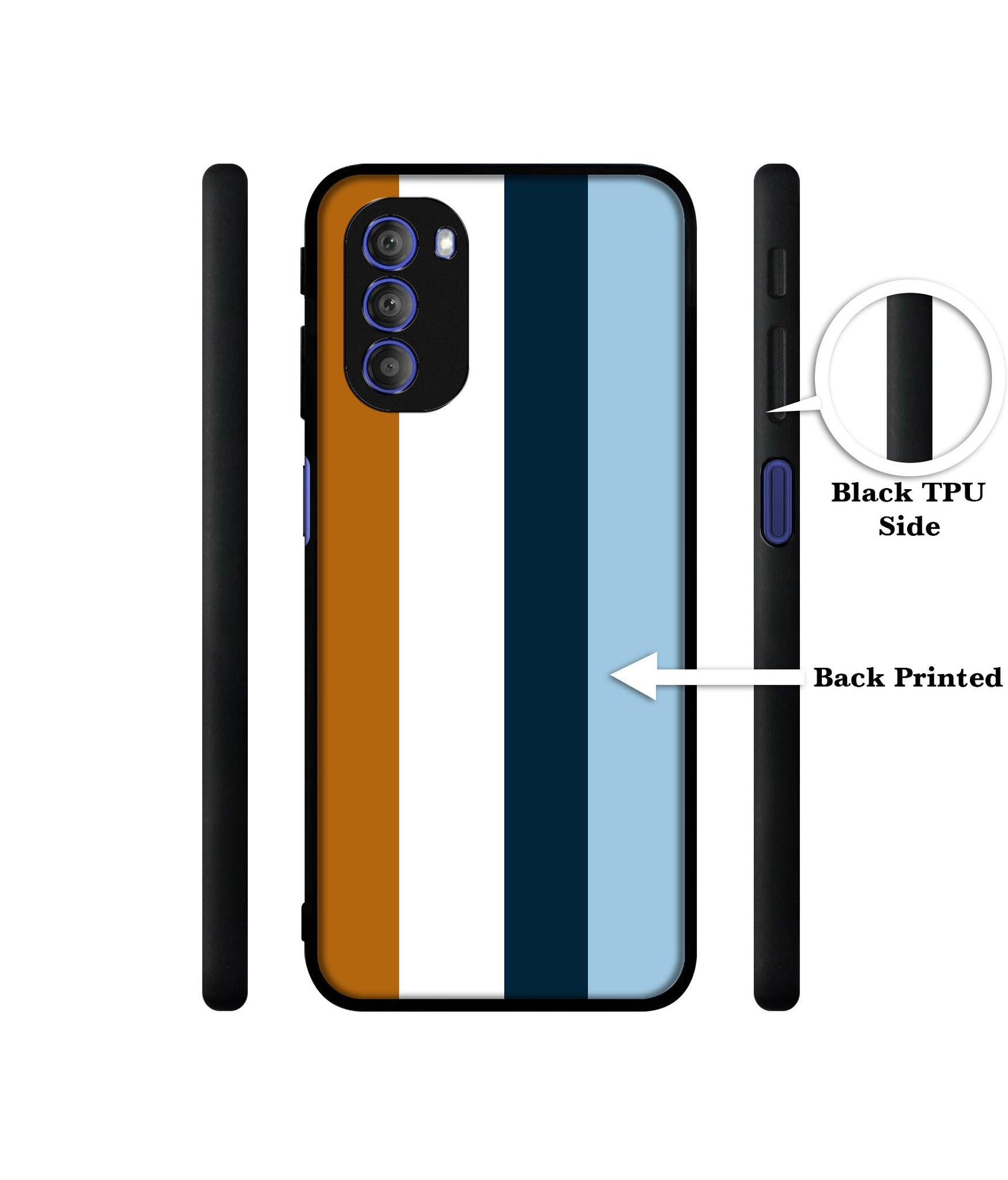 Color Stripes Designer 2D Printed Back Case Cover for Motorola Moto G51 5G