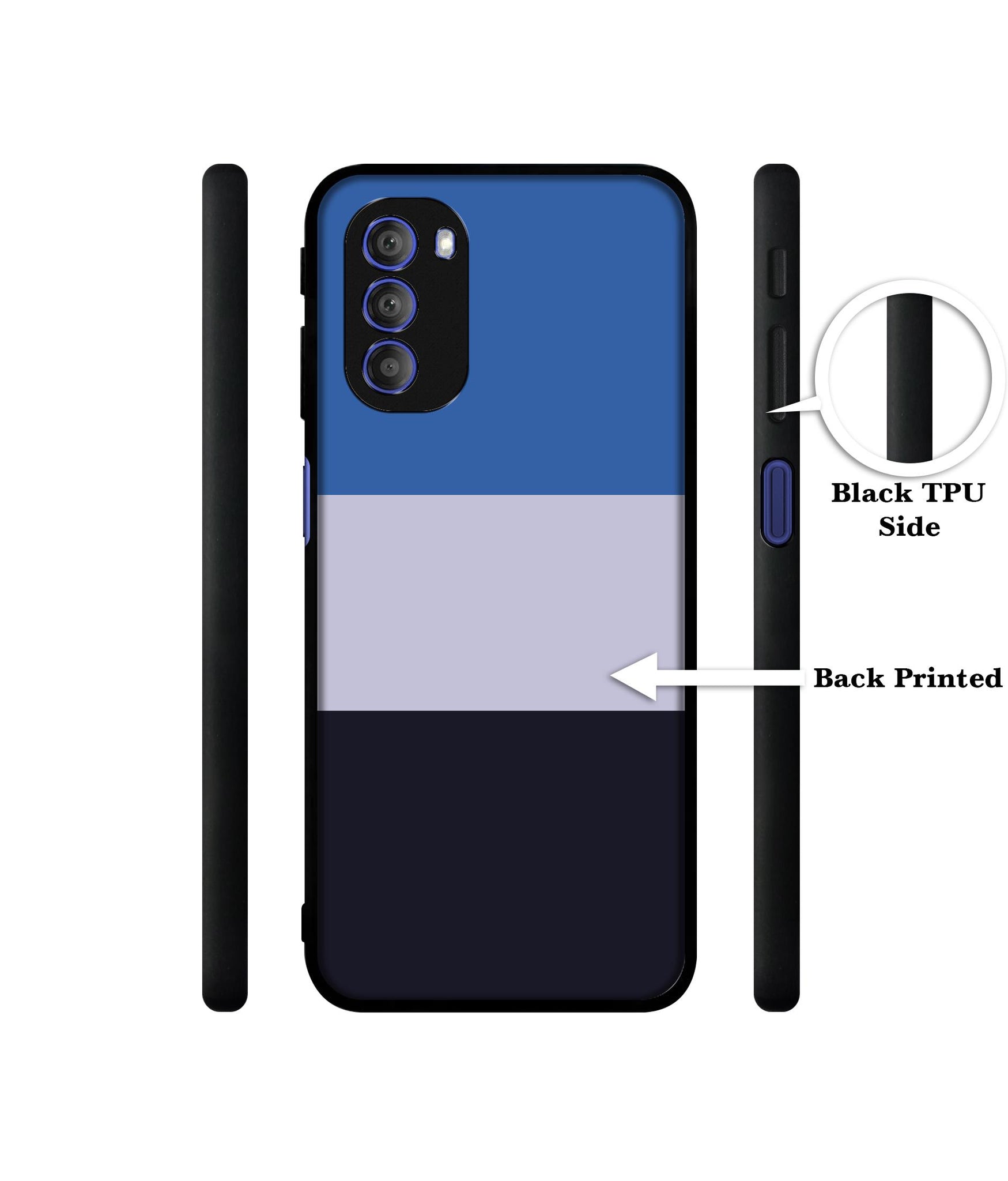Three Color Stripes Designer 2D Printed Back Case Cover for Motorola Moto G51 5G
