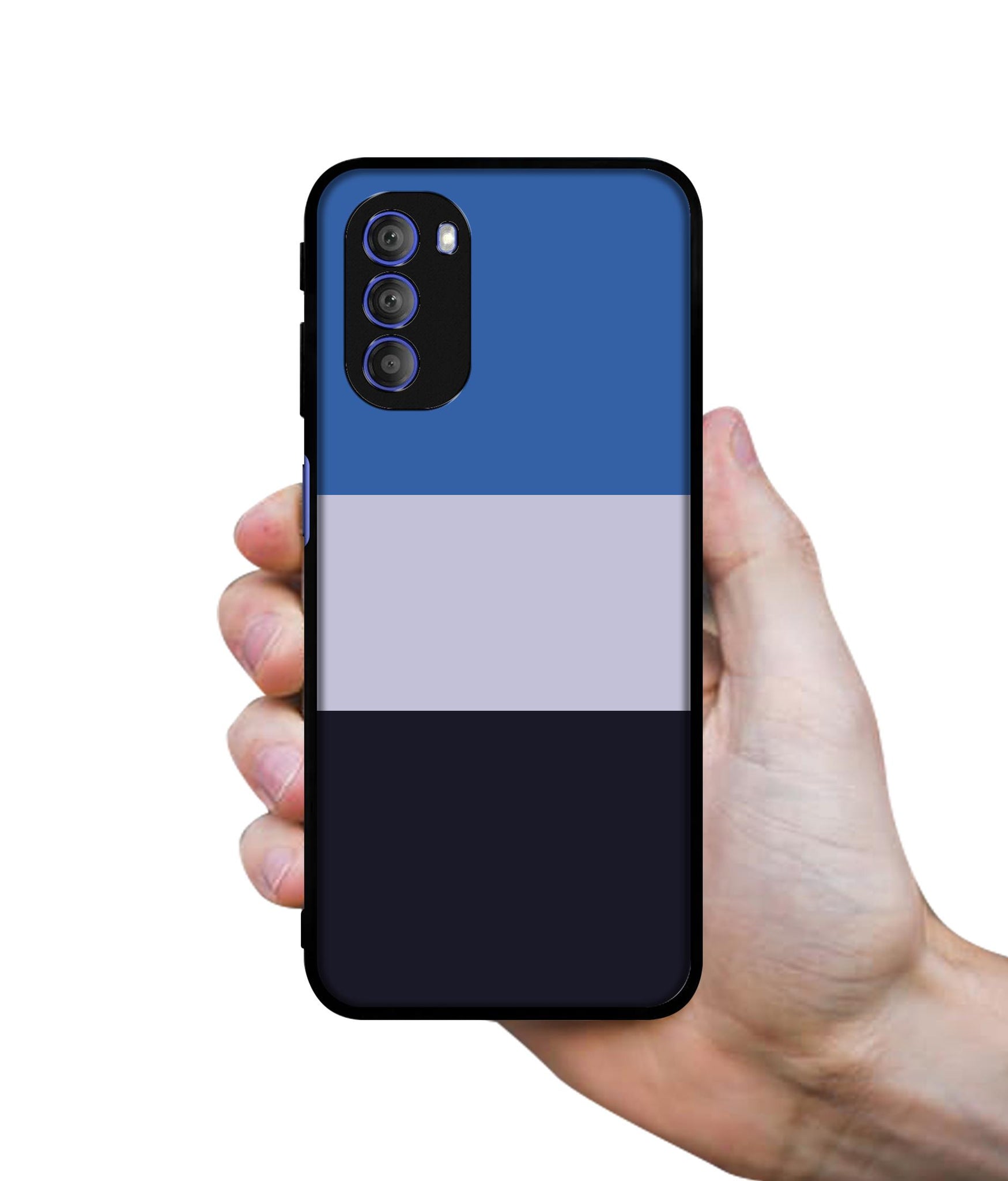Three Color Stripes Designer 2D Printed Back Case Cover for Motorola Moto G51 5G