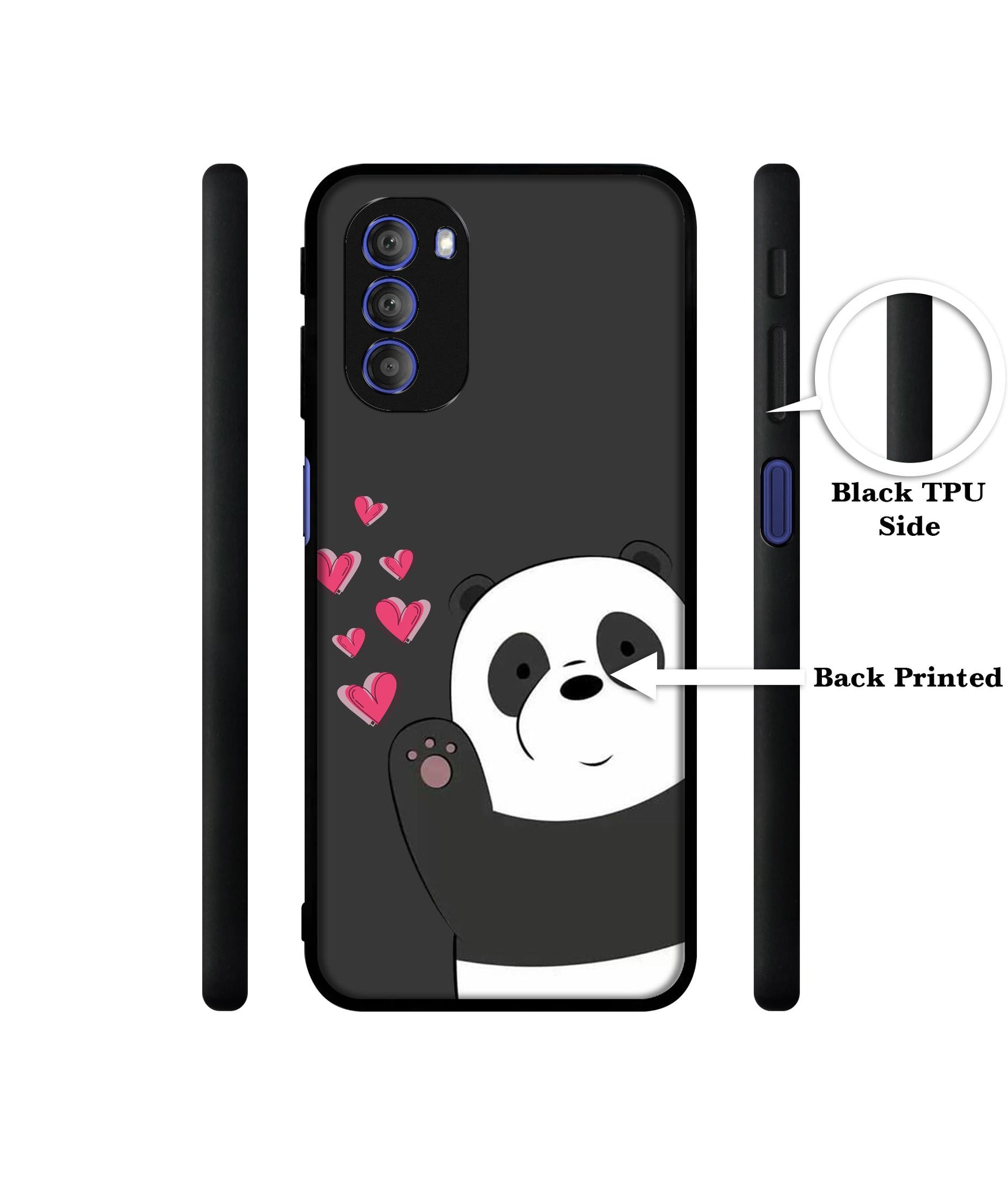 Love Panda Designer 2D Printed Back Case Cover for Motorola Moto G51 5G