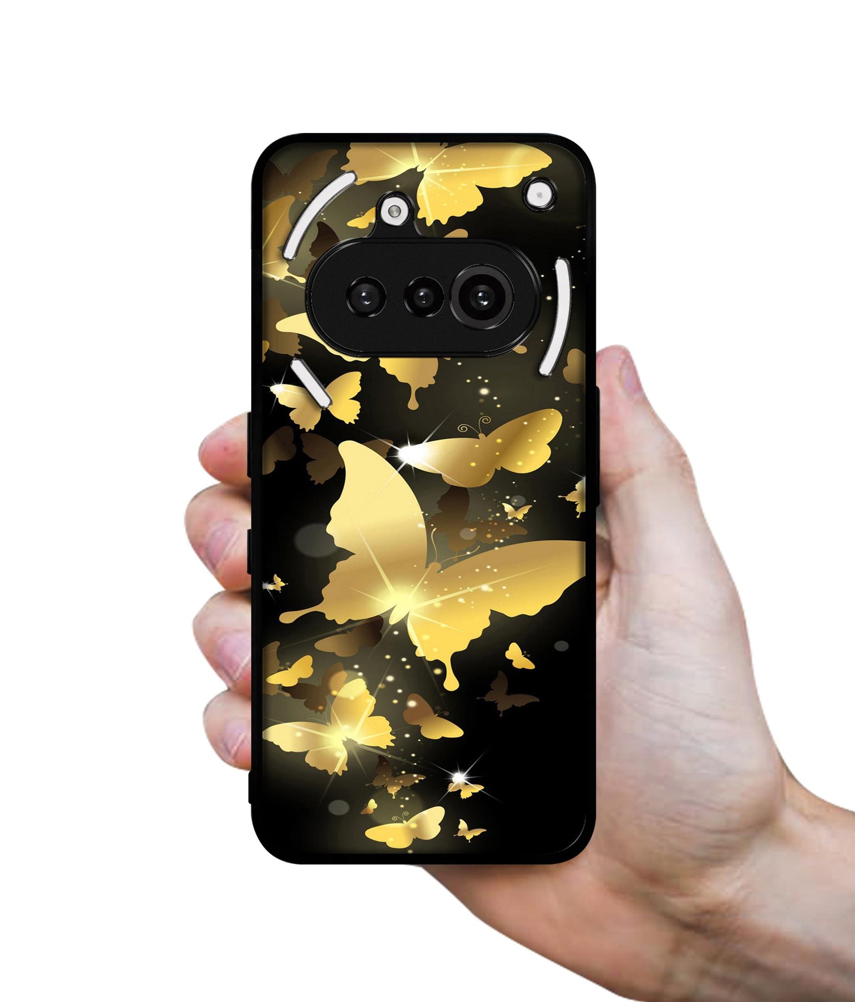 Golden Butterfly Pattern Designer 2D Printed Back Case Cover for Nothing Phone (3a) 5G