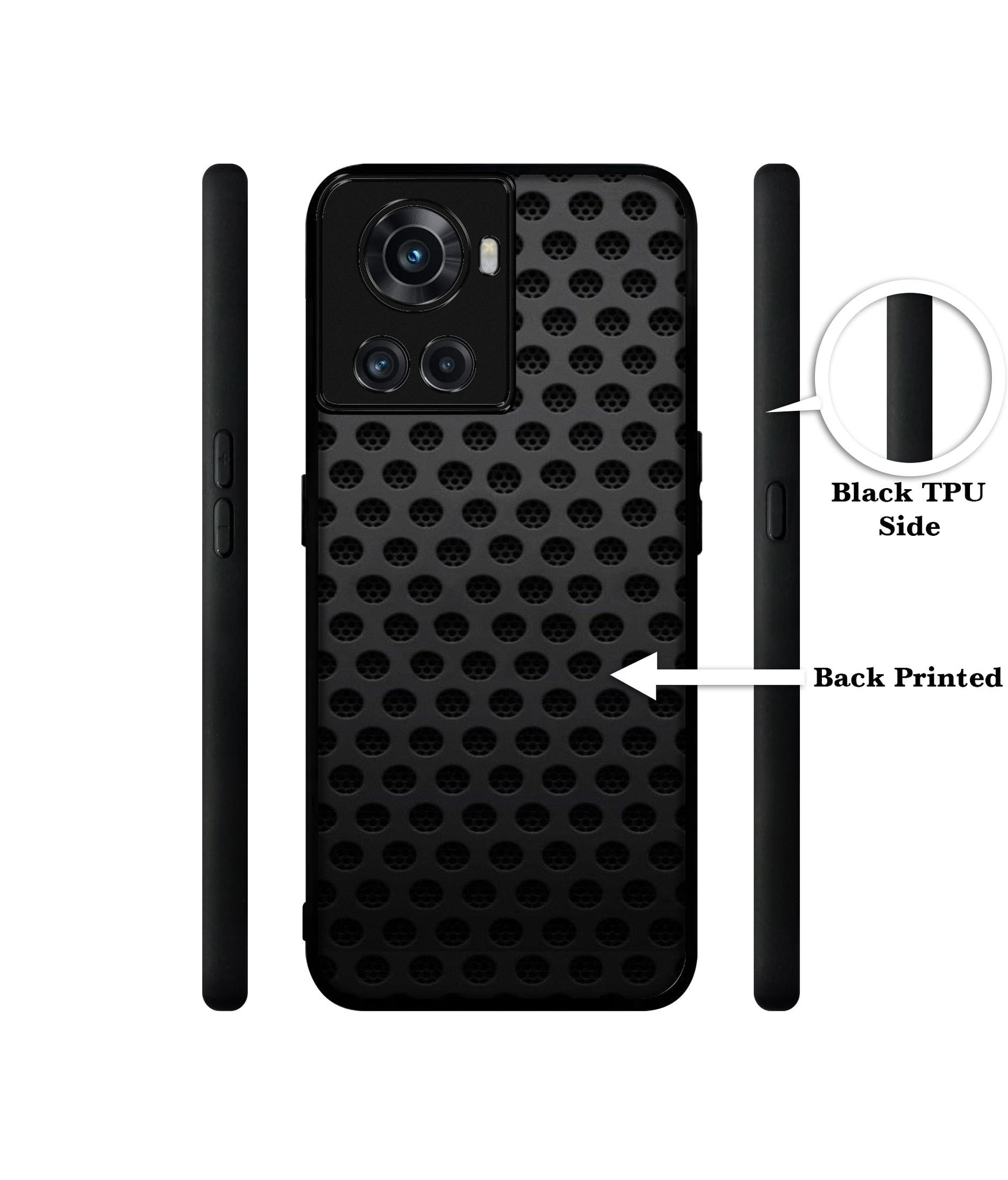 Black Circle Designer 2D Printed Back Case Cover for OnePlus 10R 5G