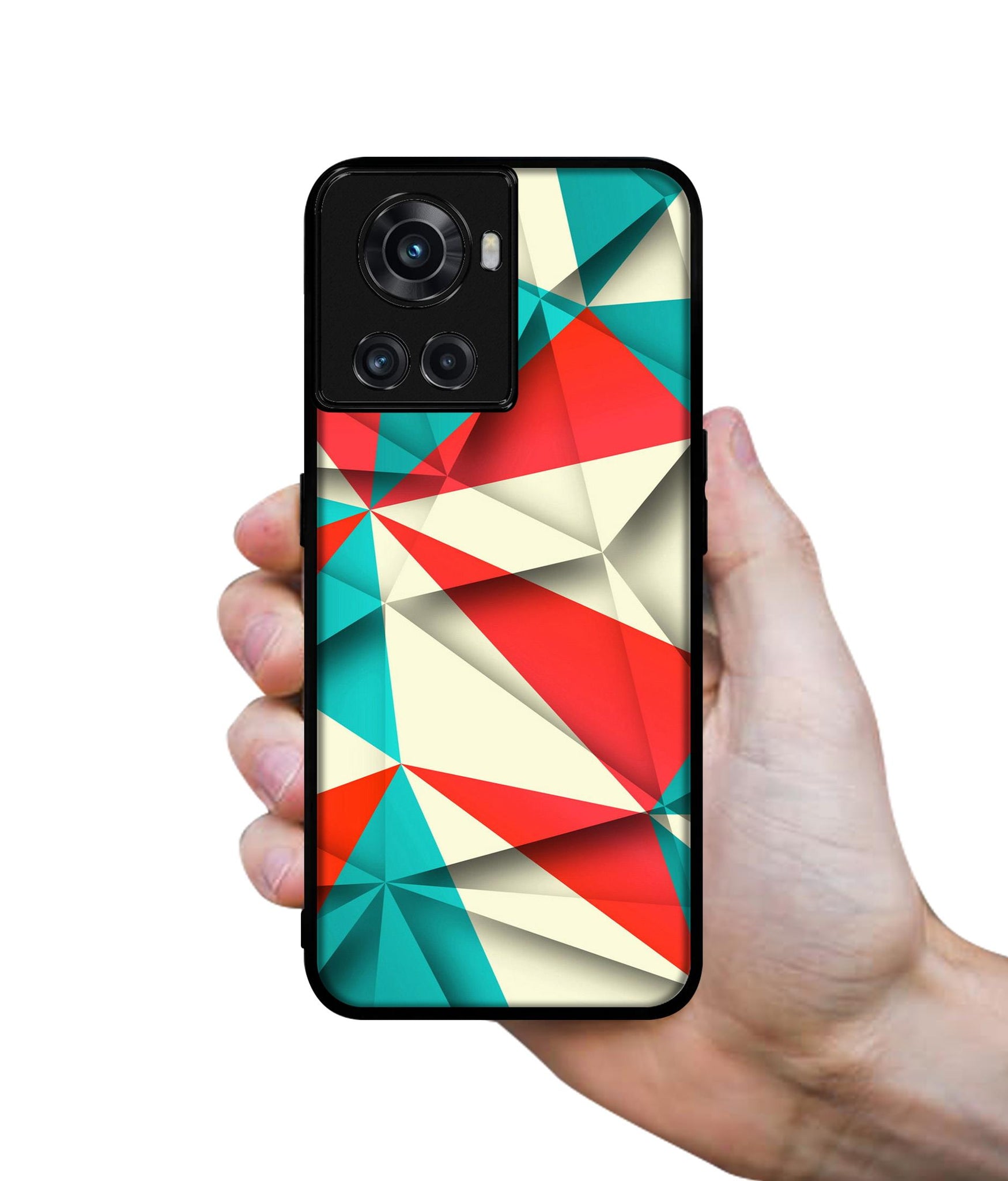 Red Blue White Pattern Designer 2D Printed Back Case Cover for OnePlus 10R 5G