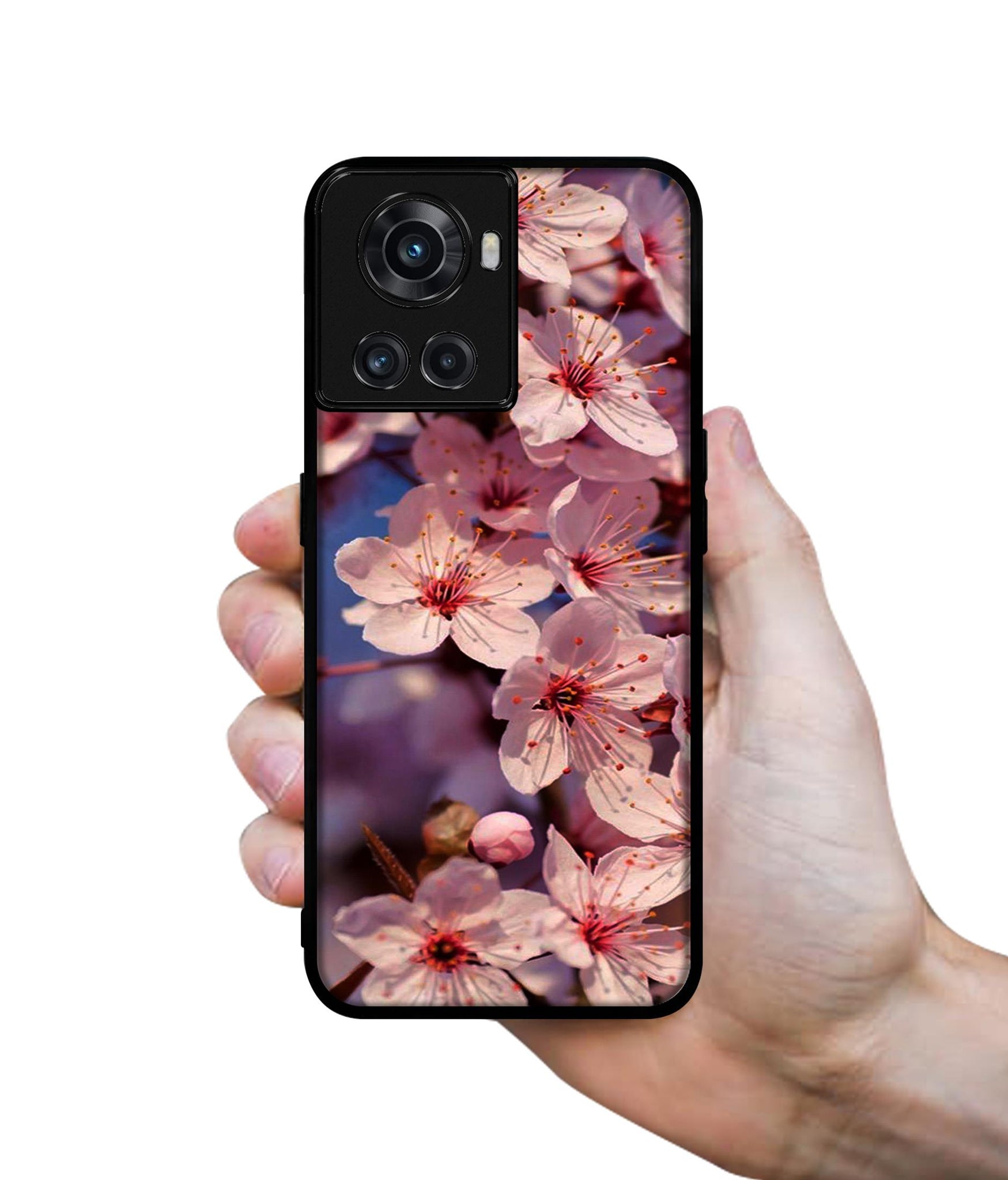 Pink Flowers Pattern Designer 2D Printed Back Case Cover for OnePlus 10R 5G