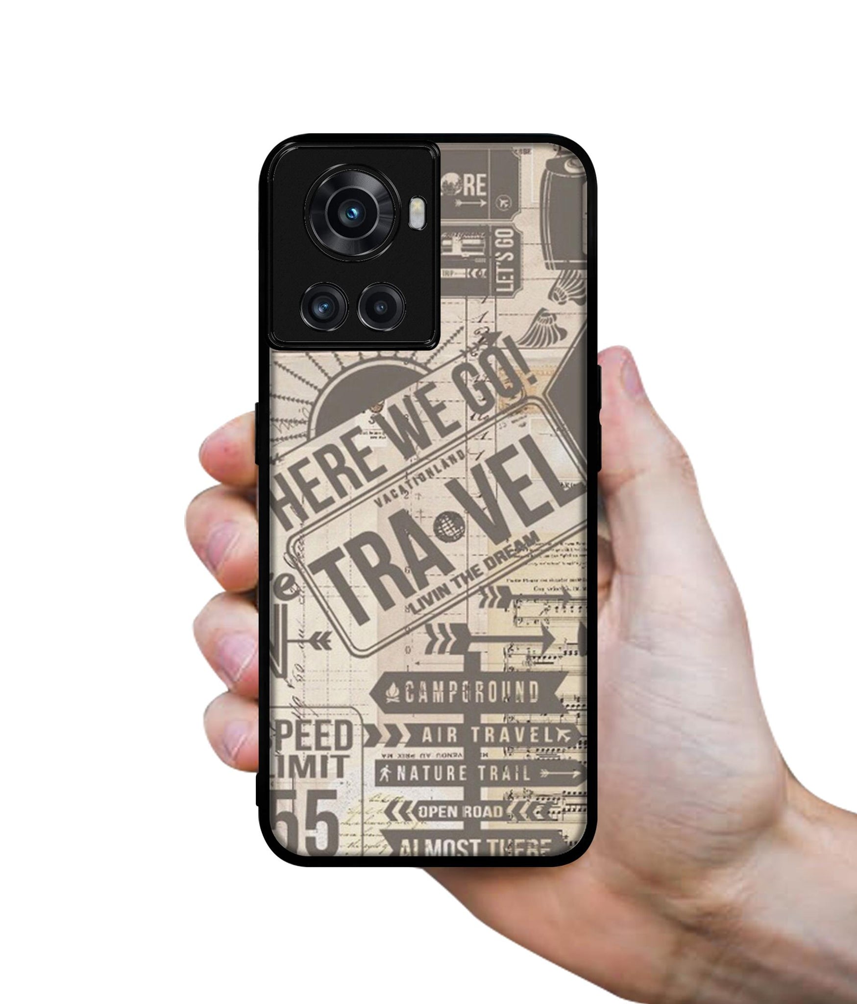 Travel Designer 2D Printed Back Case Cover for OnePlus 10R 5G