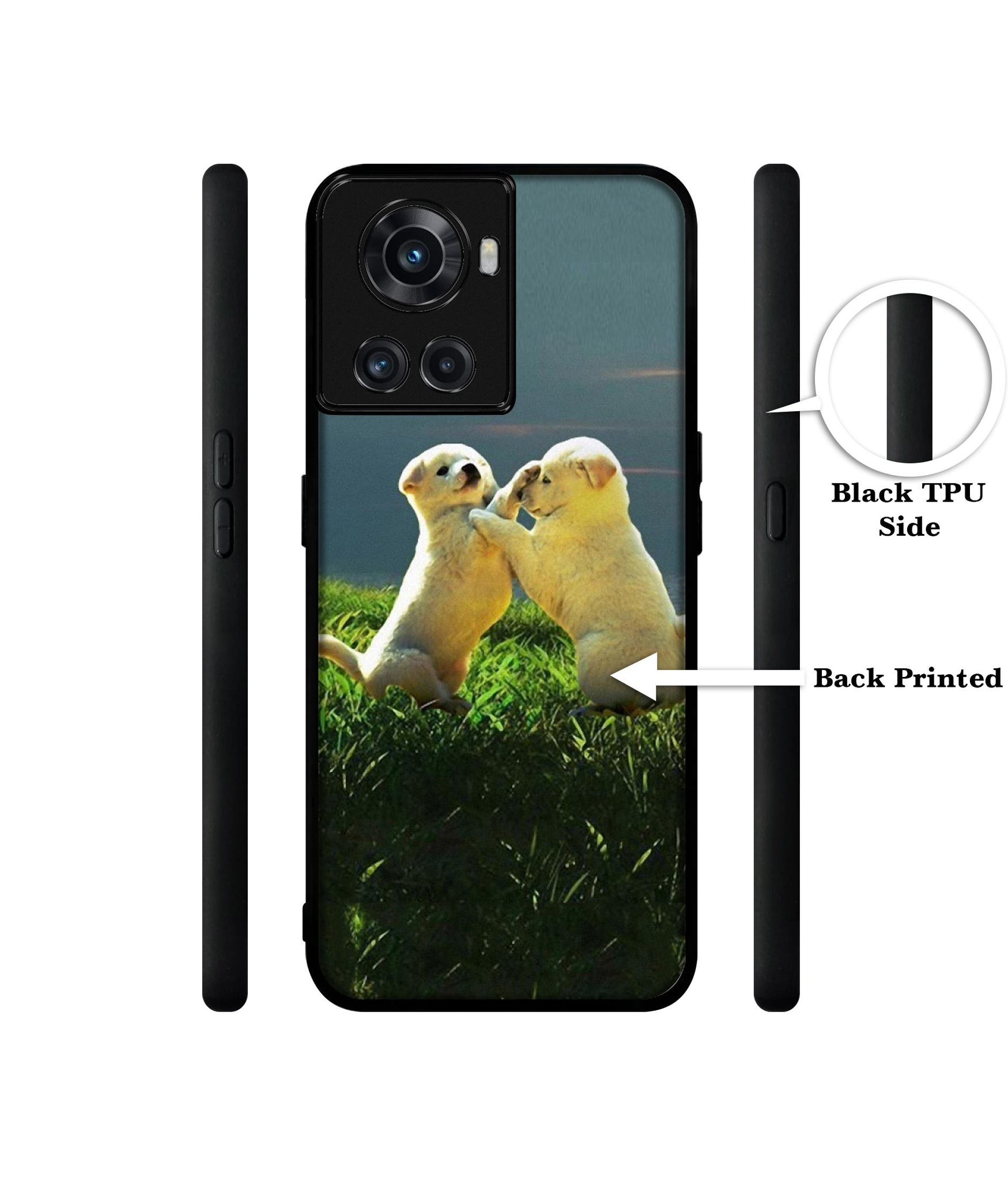 Puppy Couple Sunset Designer 2D Printed Back Case Cover for OnePlus 10R 5G