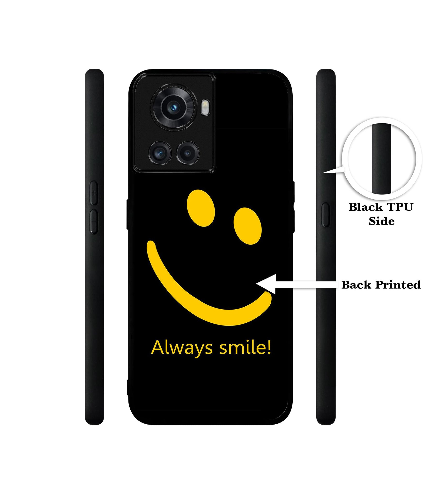 Always Smile Quote Designer 2D Printed Back Case Cover for OnePlus 10R 5G