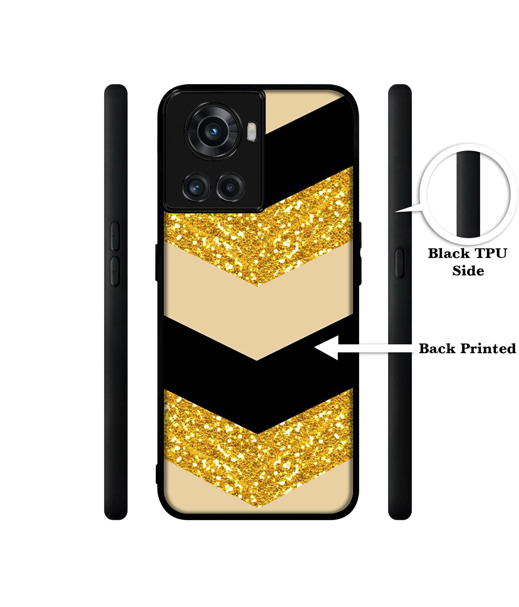 Black & Gold Designer 2D Printed Back Case Cover for OnePlus 10R 5G
