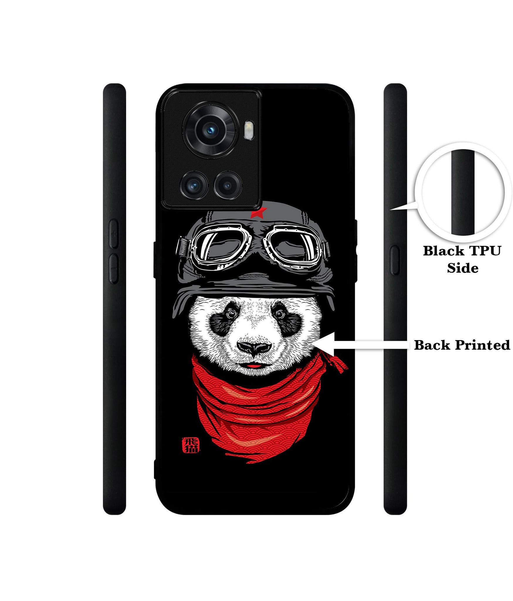 Biker Panda Designer 2D Printed Back Case Cover for OnePlus 10R 5G