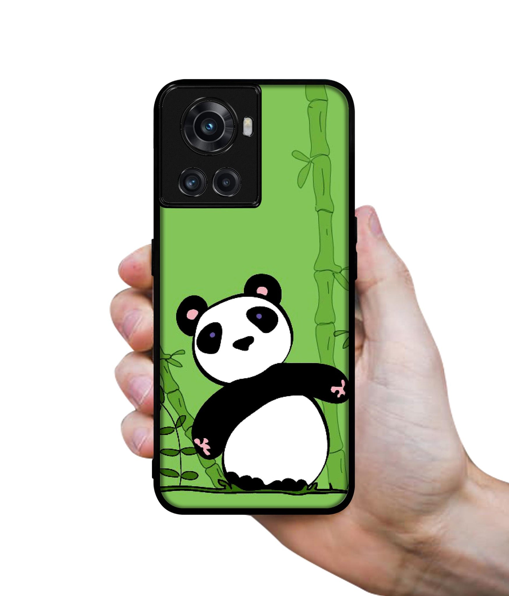 Panda with Bamboo Designer 2D Printed Back Case Cover for OnePlus 10R 5G