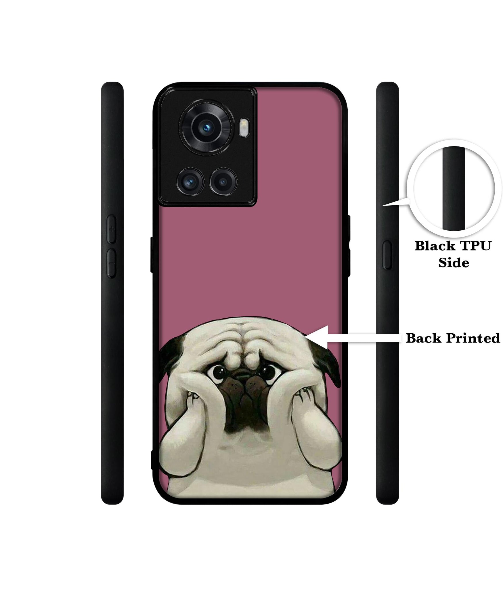 Cute Pug Holding Big Cheeks Designer 2D Printed Back Case Cover for OnePlus 10R 5G