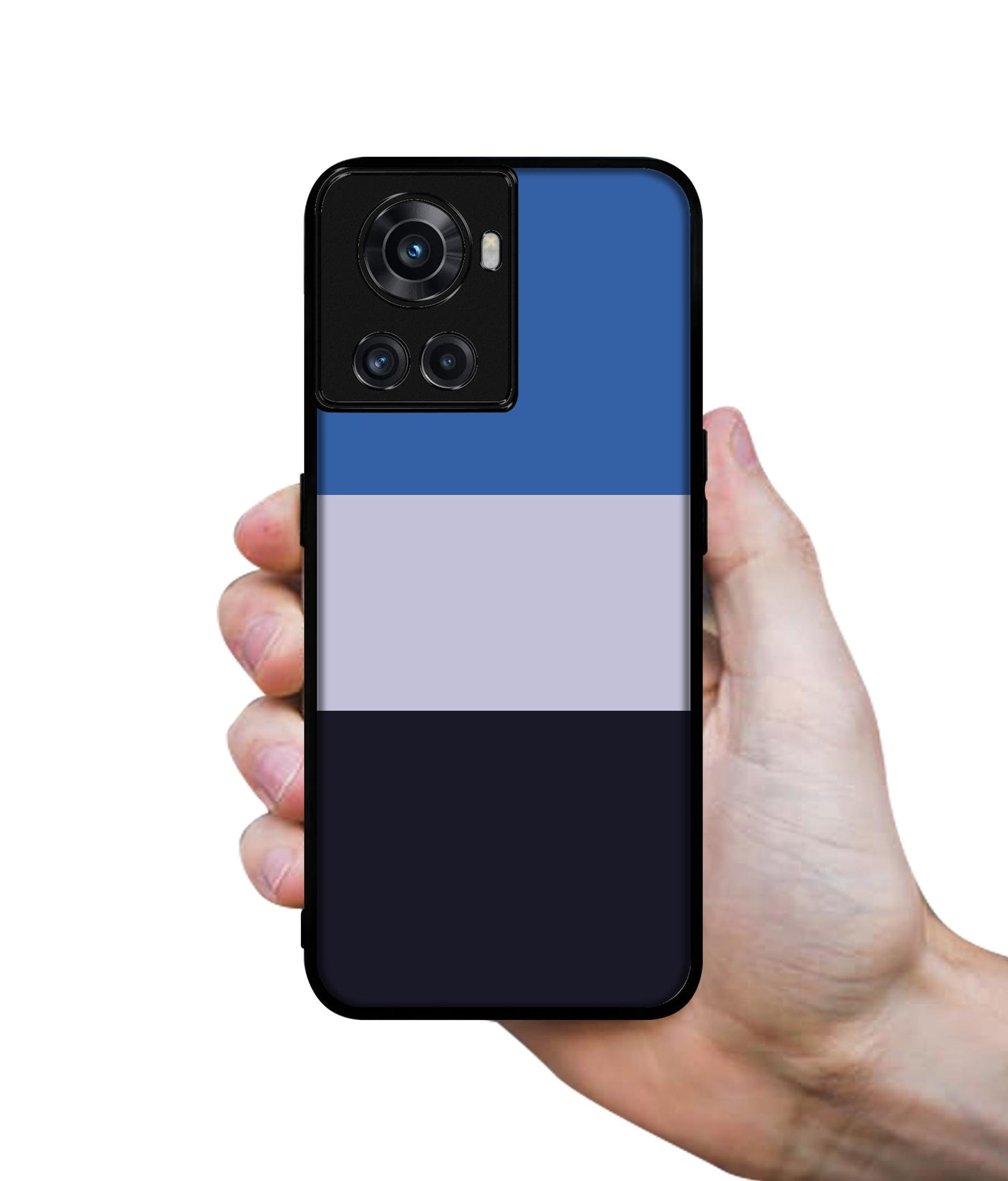 Three Color Stripes Designer 2D Printed Back Case Cover for OnePlus 10R 5G