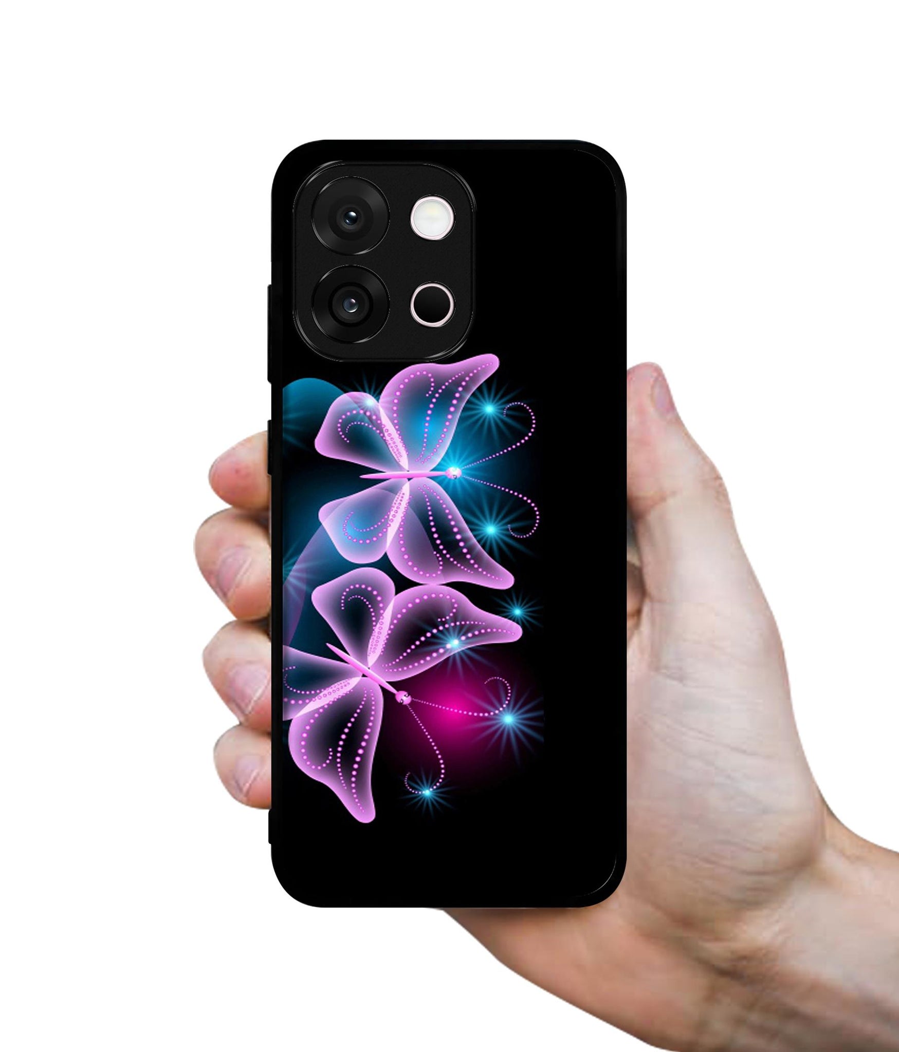 Butterflies Neon Light Designer 2D Printed Back Case Cover for OnePlus 13s 5G / 13T 5G