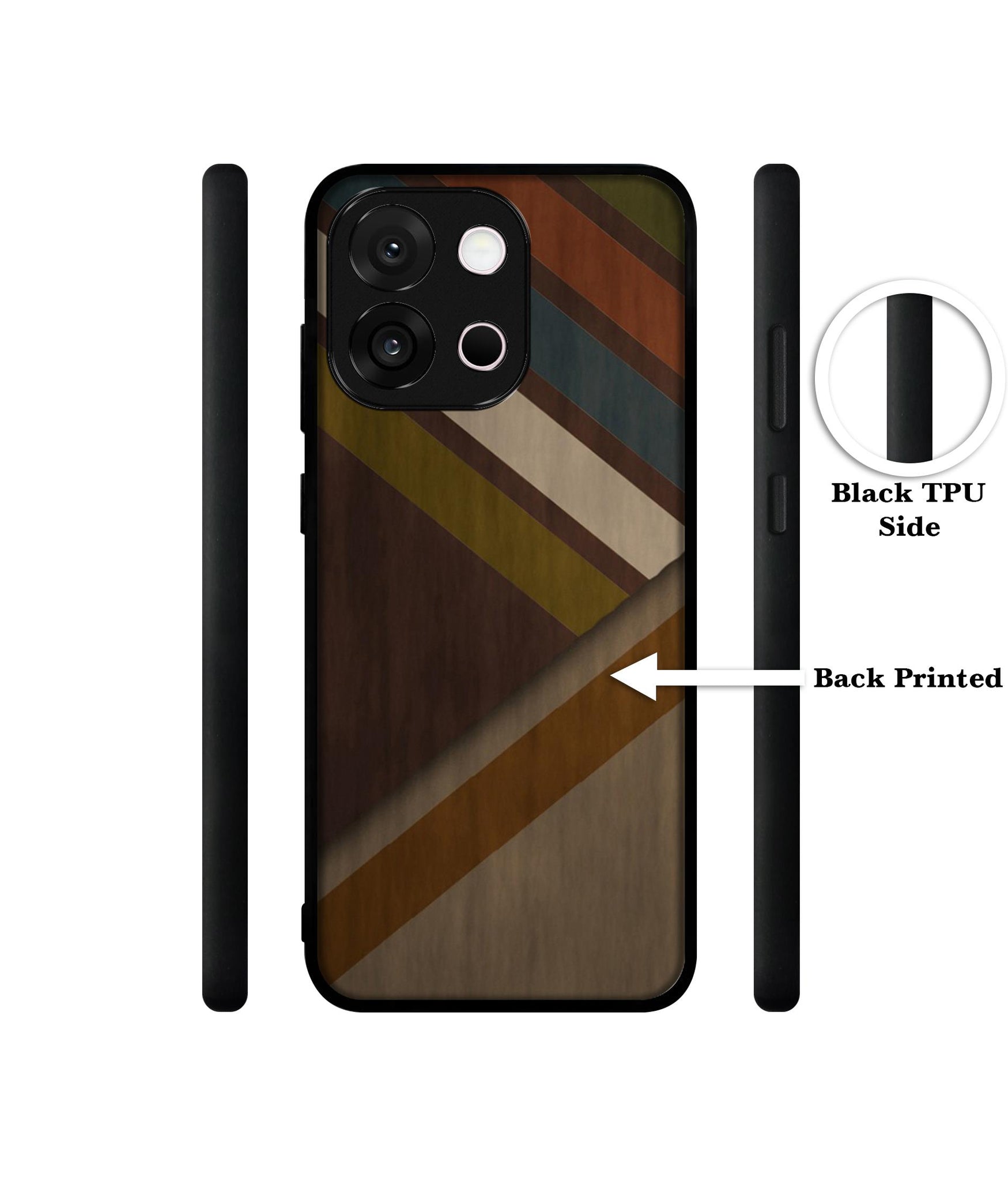 Colorful Wooden Pattern Designer 2D Printed Back Case Cover for OnePlus 13s 5G / 13T 5G