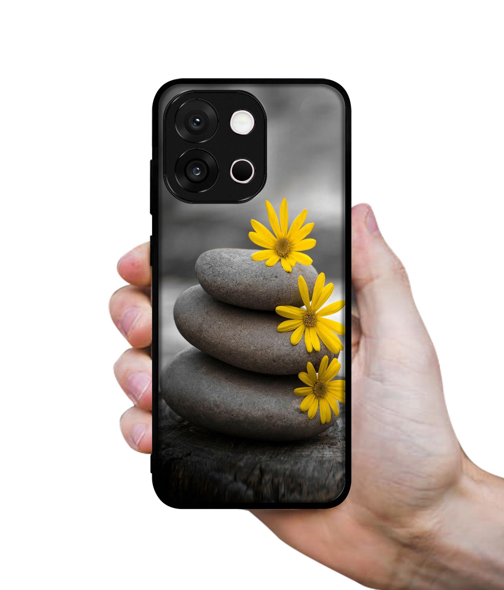 Stones And Flower Designer 2D Printed Back Case Cover for OnePlus 13s 5G / 13T 5G