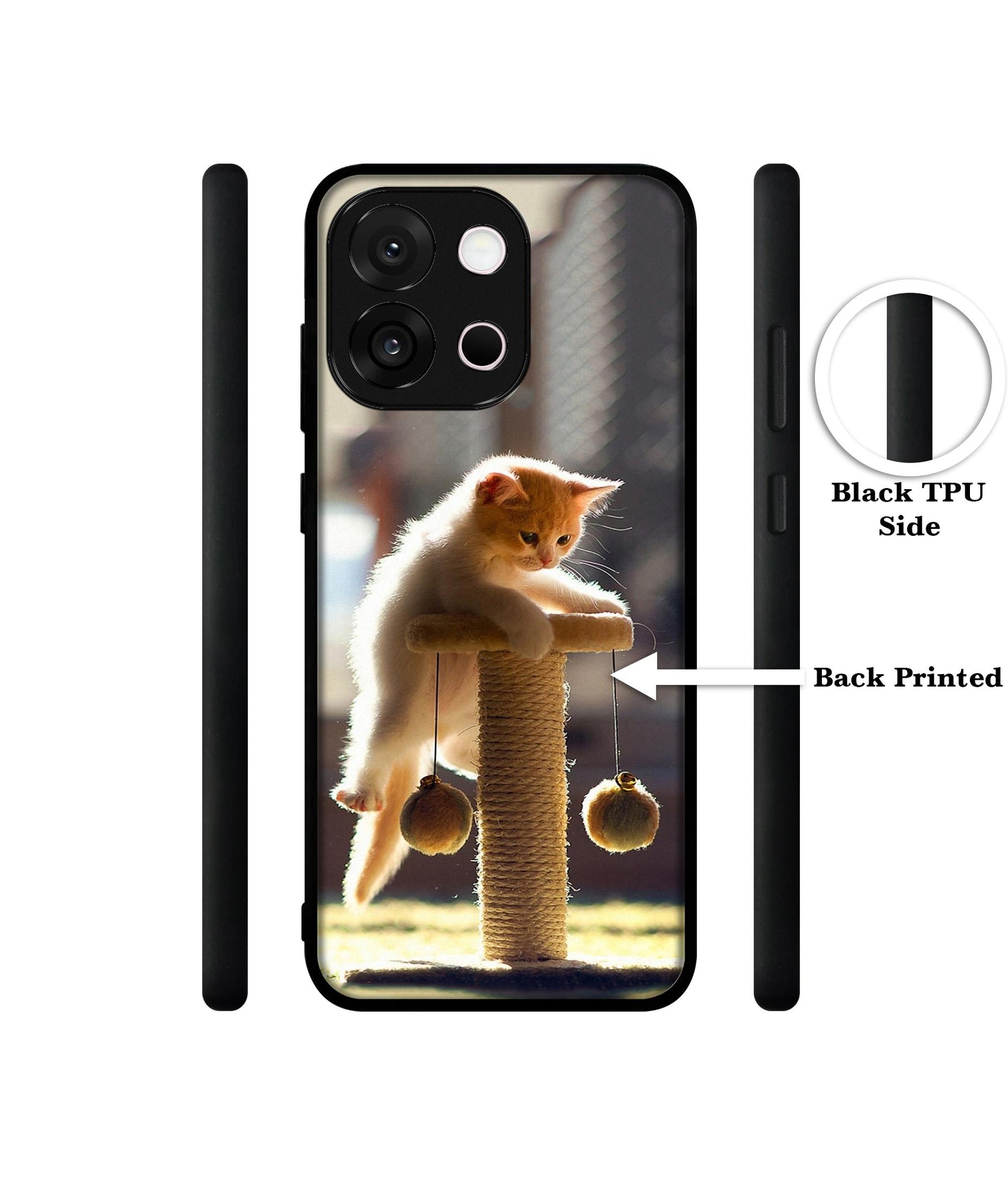 Cat Climbing Designer 2D Printed Back Case Cover for OnePlus 13s 5G / 13T 5G