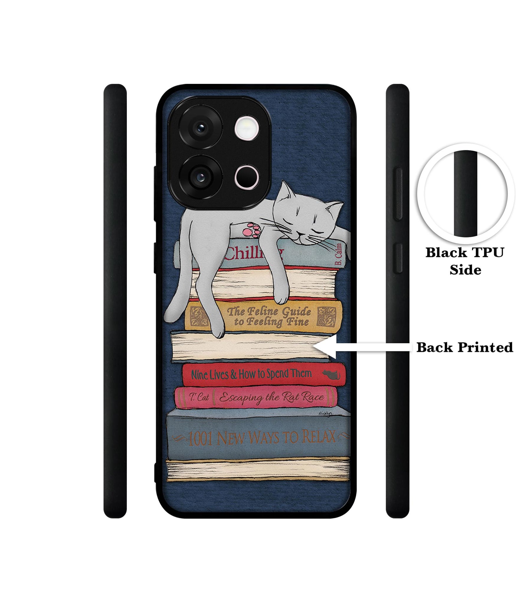 Cat Sleeping On The Books Designer 2D Printed Back Case Cover for OnePlus 13s 5G / 13T 5G