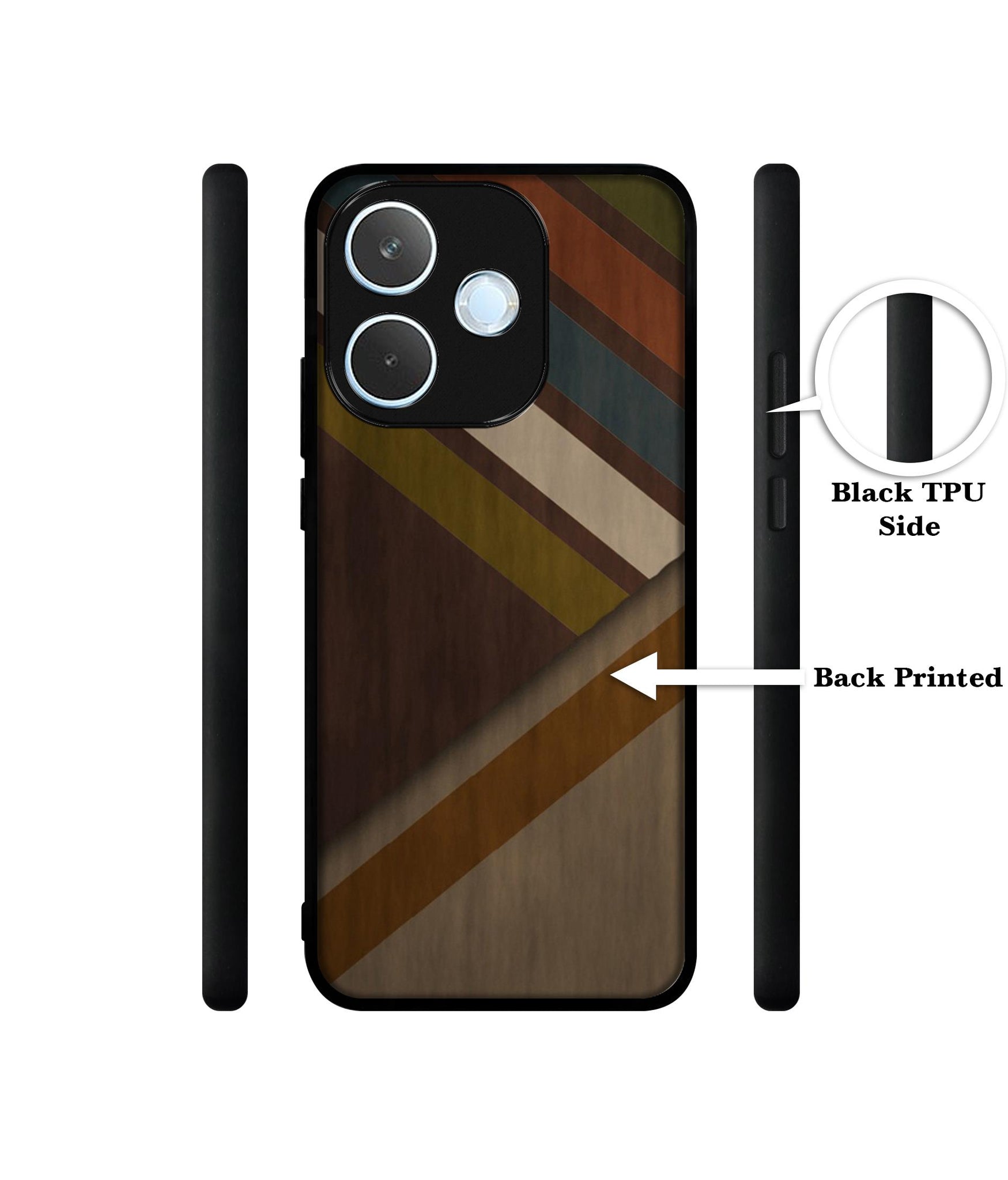 Colorful Wooden Pattern Designer 2D Printed Back Case Cover for Oppo A5 Pro 4G / A5 Pro 5G