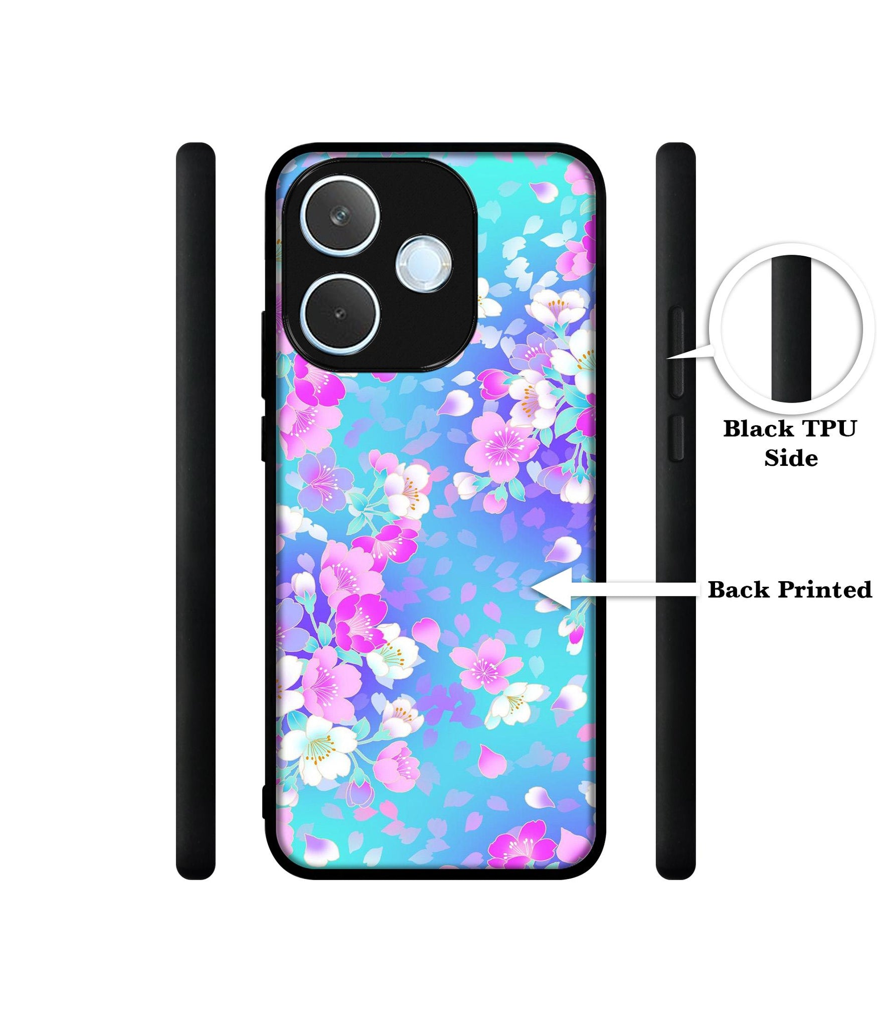 Floral Blue Pattern Designer 2D Printed Back Case Cover for Oppo A5 Pro 4G / A5 Pro 5G