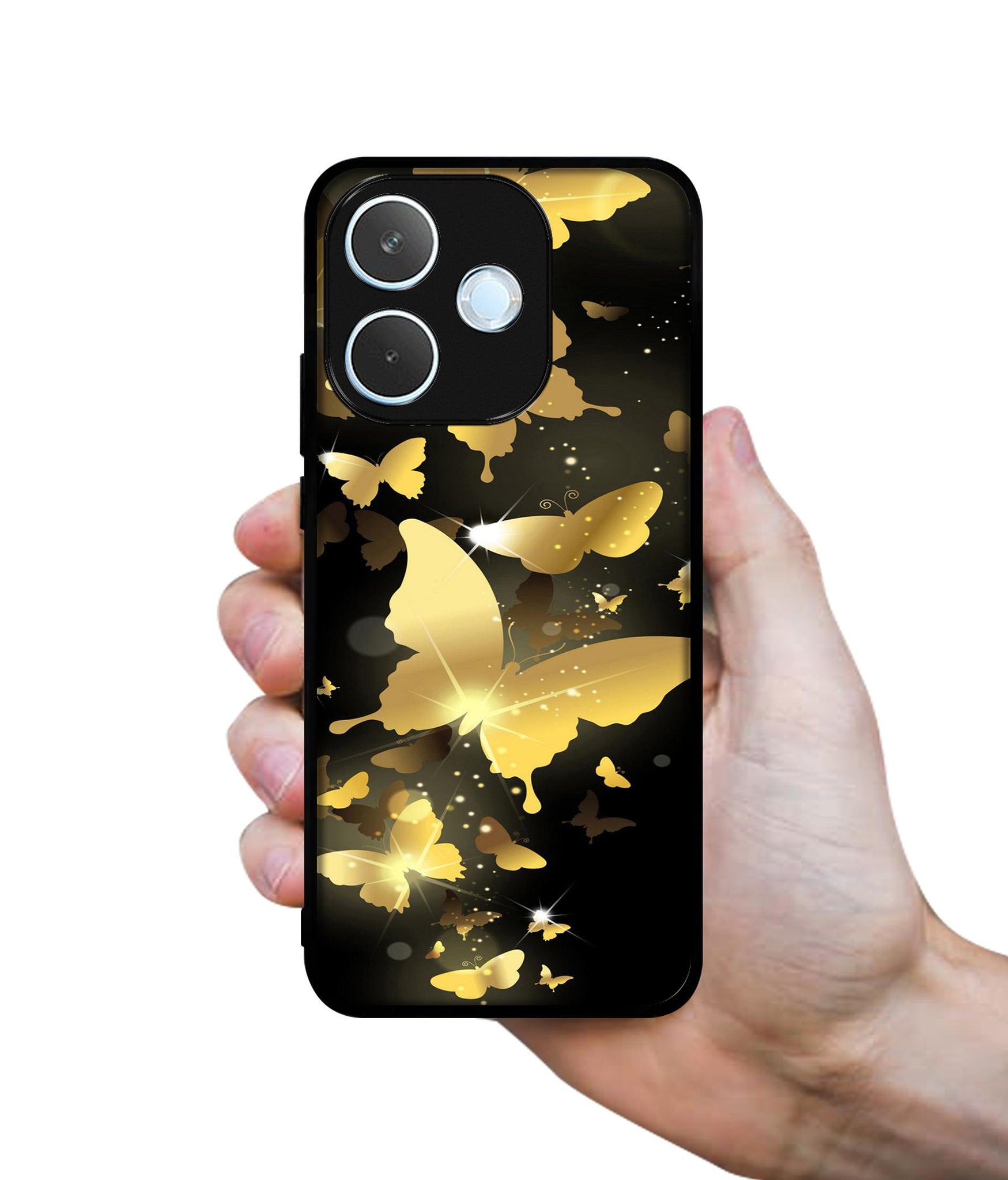 Golden Butterfly Pattern Designer 2D Printed Back Case Cover for Oppo A5 Pro 4G / A5 Pro 5G