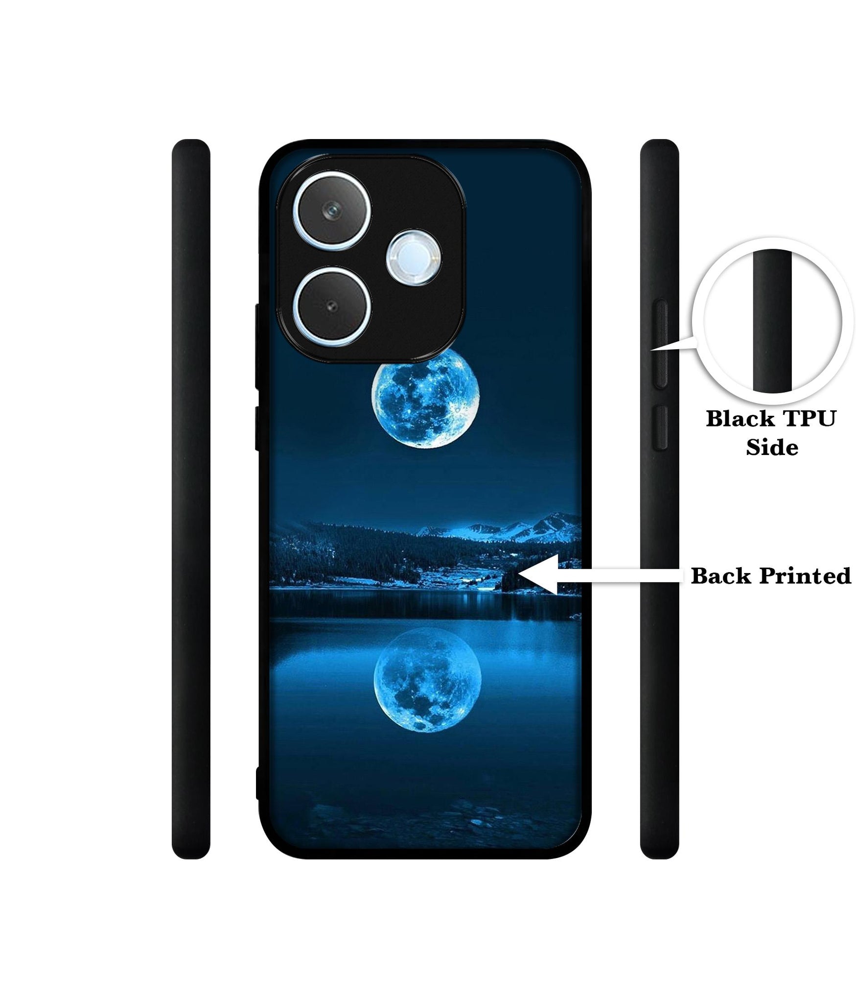 Moon Pattern Print Designer 2D Printed Back Case Cover for Oppo A5 Pro 4G / A5 Pro 5G