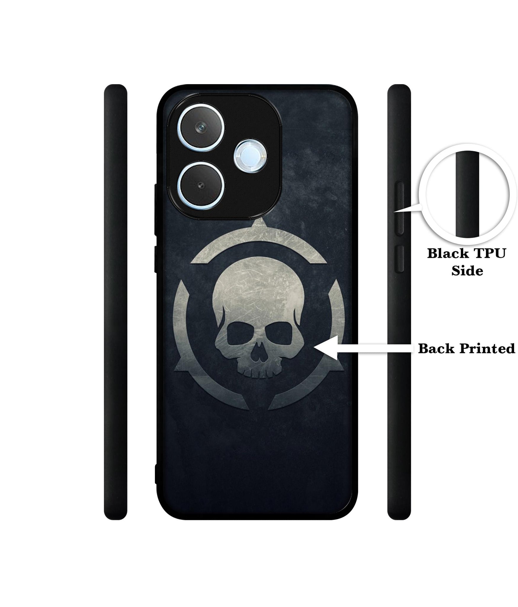Skull Pattern Print Designer 2D Printed Back Case Cover for Oppo A5 Pro 4G / A5 Pro 5G