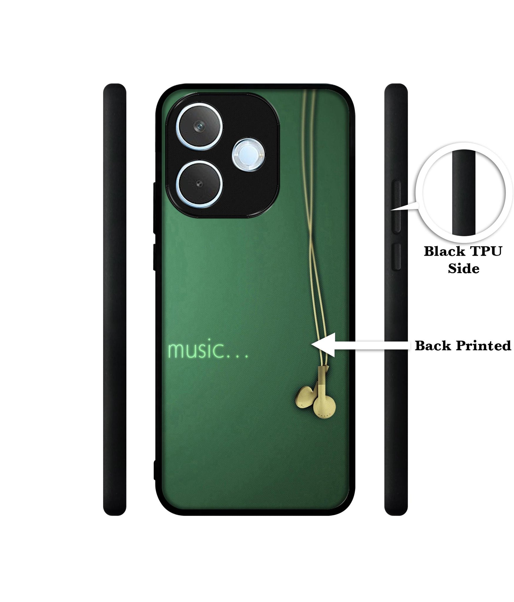 Headphone Music Designer 2D Printed Back Case Cover for Oppo A5 Pro 4G / A5 Pro 5G