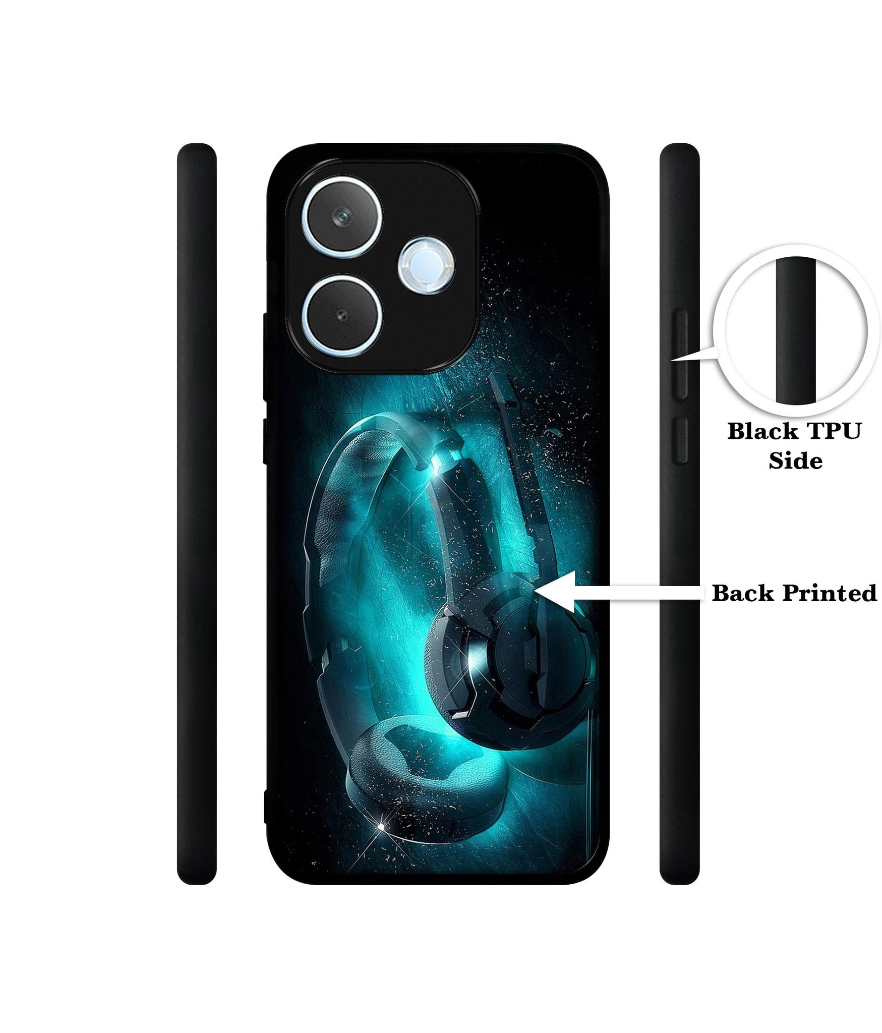 Cool Headphone Designer 2D Printed Back Case Cover for Oppo A5 Pro 4G / A5 Pro 5G