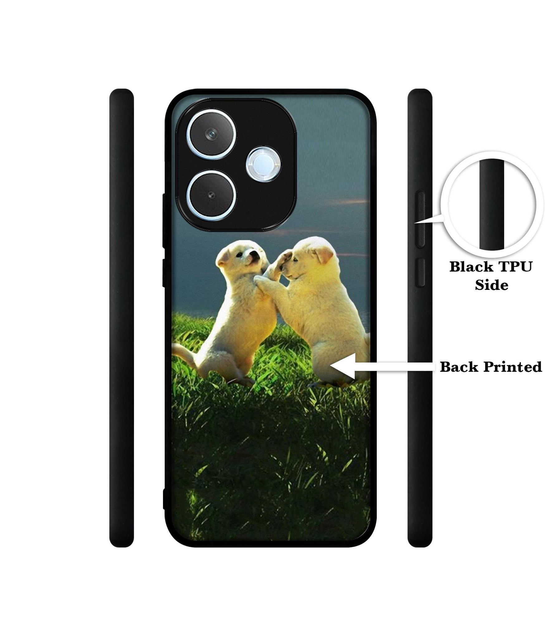 Puppy Couple Sunset Designer 2D Printed Back Case Cover for Oppo A5 Pro 4G / A5 Pro 5G